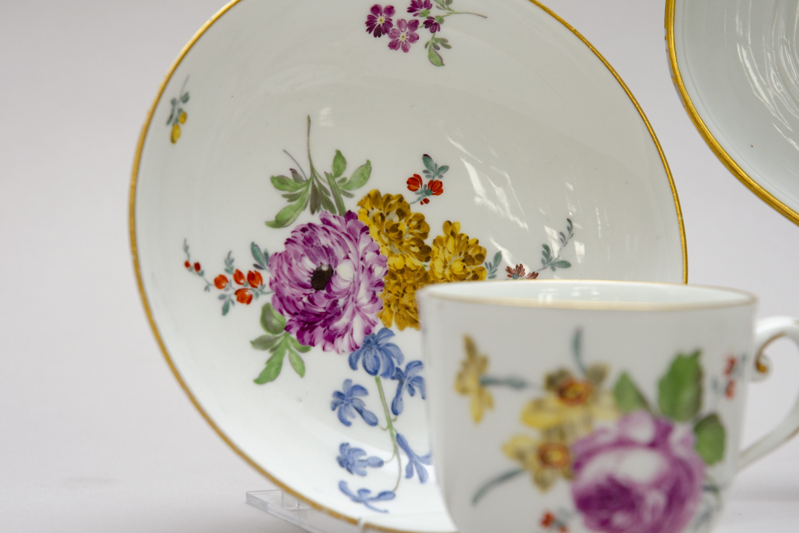 Rare "tete à tête" tea set with flower, Meissen porcelain - Image 12