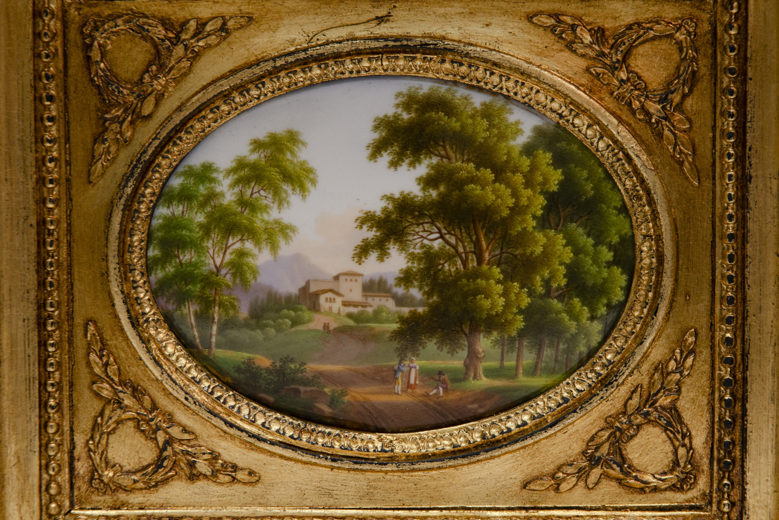 Porcelain plaque, "animated landscape", attr. to Jean-Pierre Feuillet - Afbeelding 2