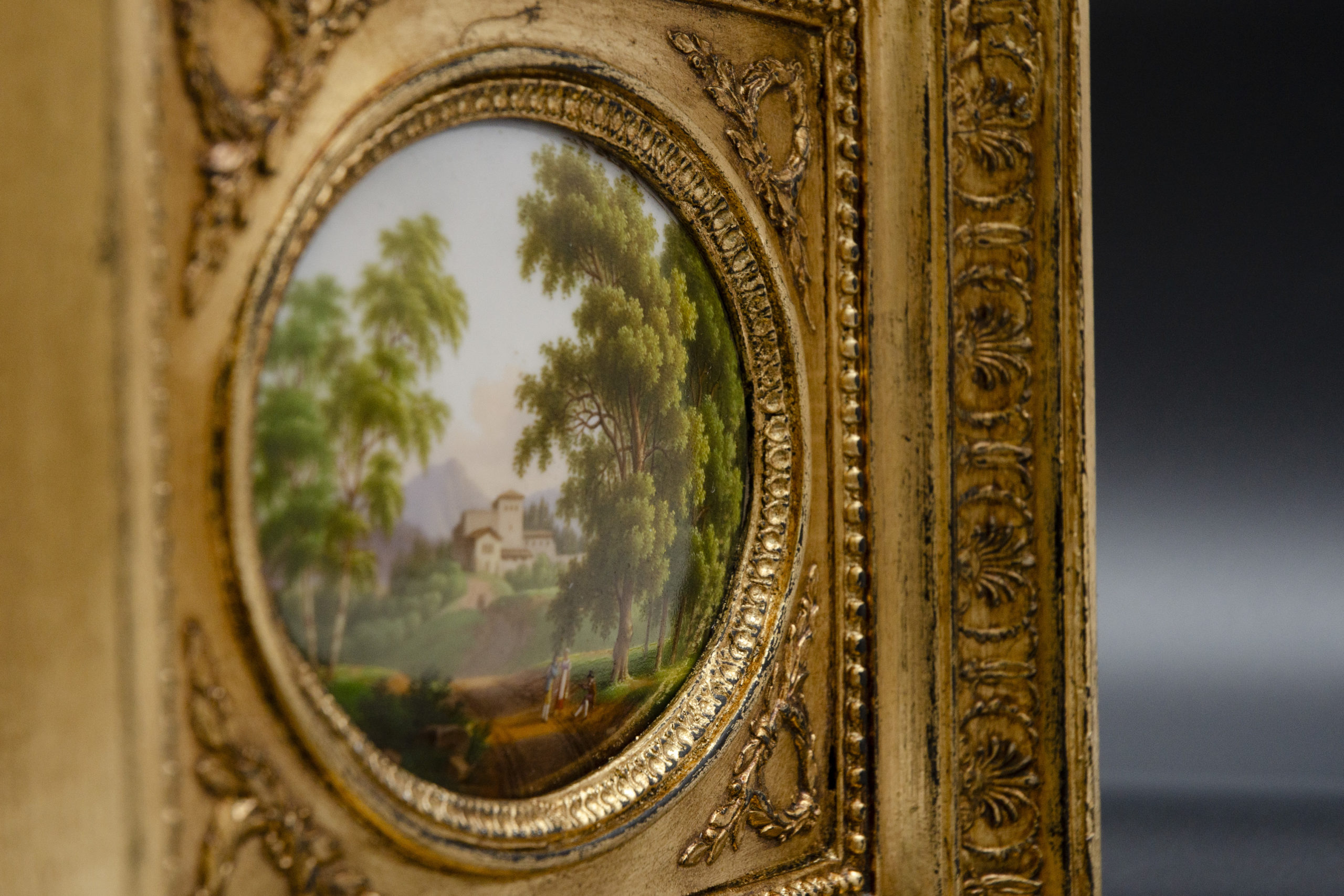 Porcelain plaque, "animated landscape", attr. to Jean-Pierre Feuillet - Afbeelding 3