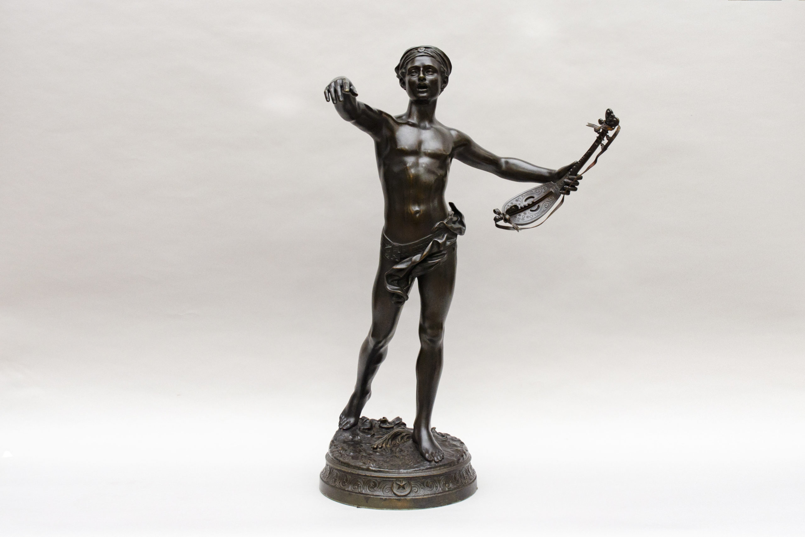 "Ganaï, the Indian singer" bronze, Laoust André-Louis-Adolphe (Douai 1843 - Paris 1924)