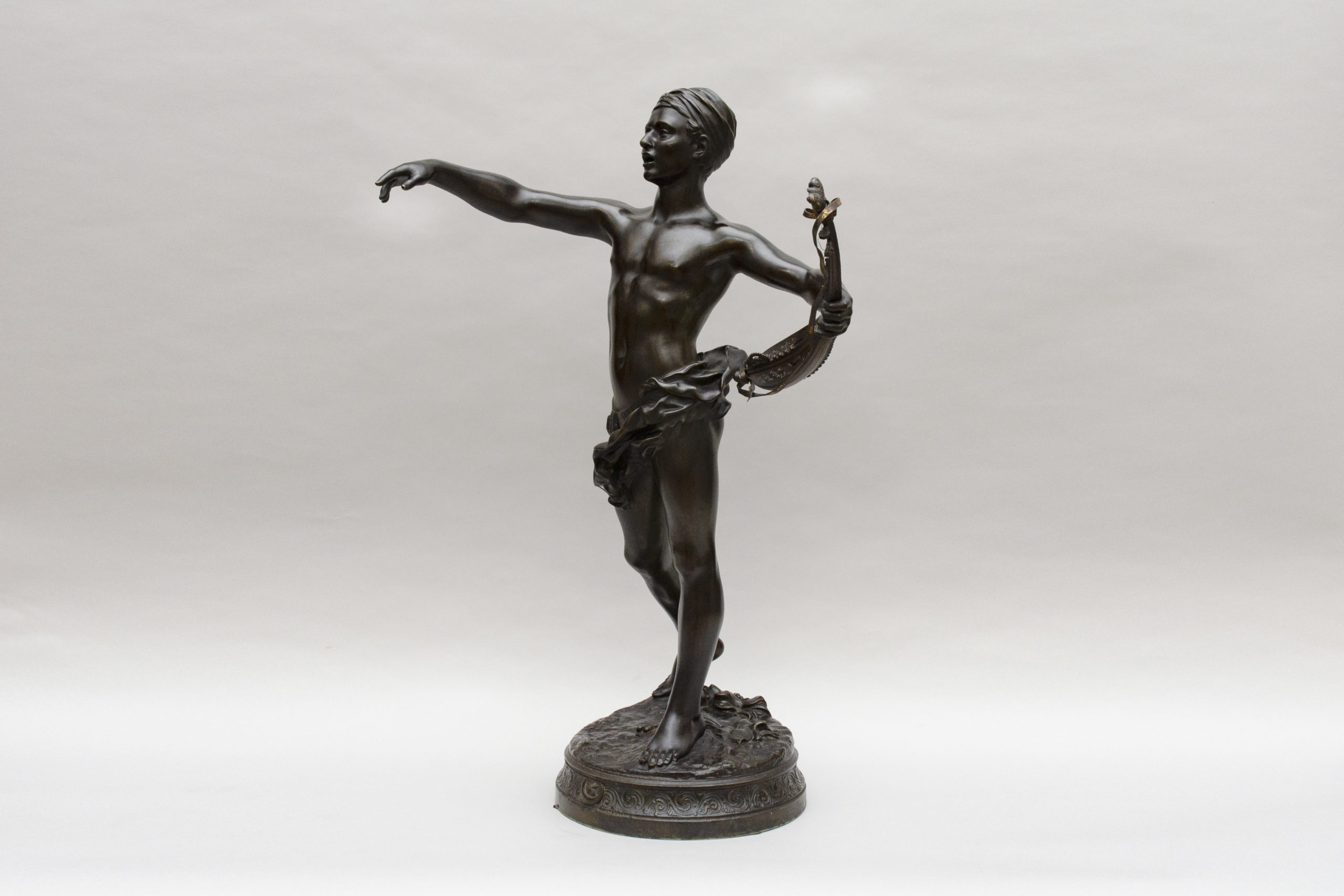 "Ganaï, the Indian singer" bronze, Laoust André-Louis-Adolphe (Douai 1843 - Paris 1924) - Afbeelding 4