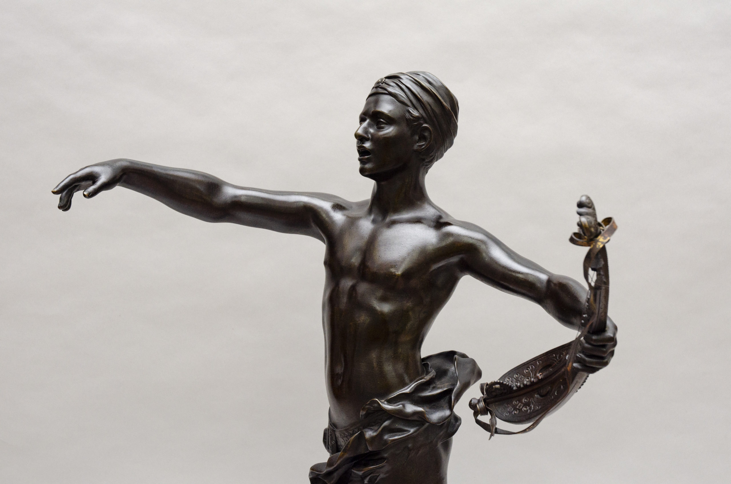 "Ganaï, the Indian singer" bronze, Laoust André-Louis-Adolphe (Douai 1843 - Paris 1924) - Afbeelding 6