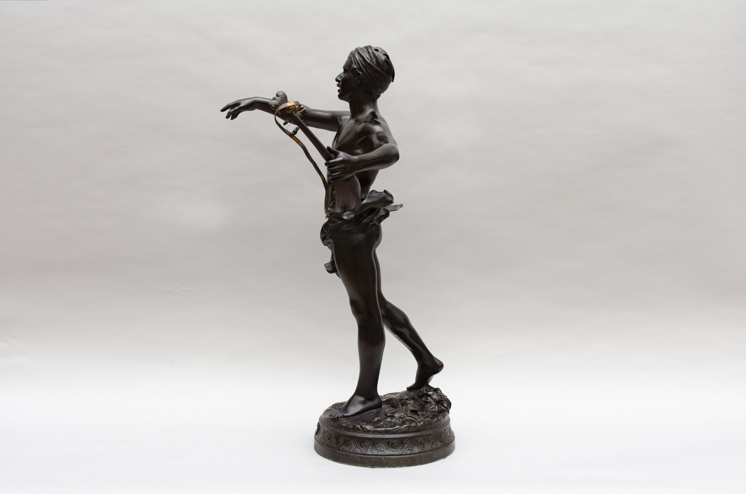 "Ganaï, the Indian singer" bronze, Laoust André-Louis-Adolphe (Douai 1843 - Paris 1924) - Afbeelding 7