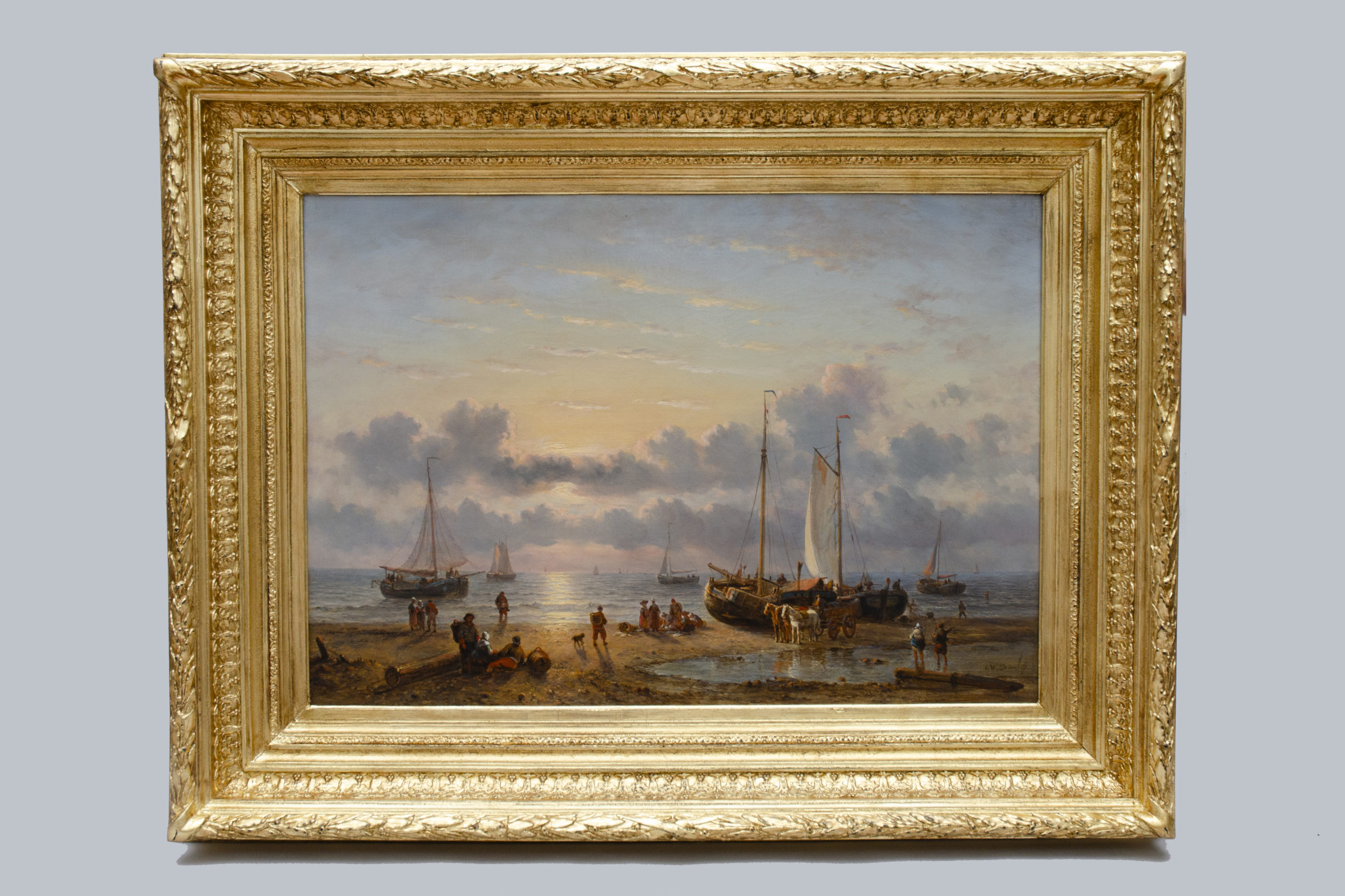 "Vue de plage animée", George Wilhelm Opdenhoff