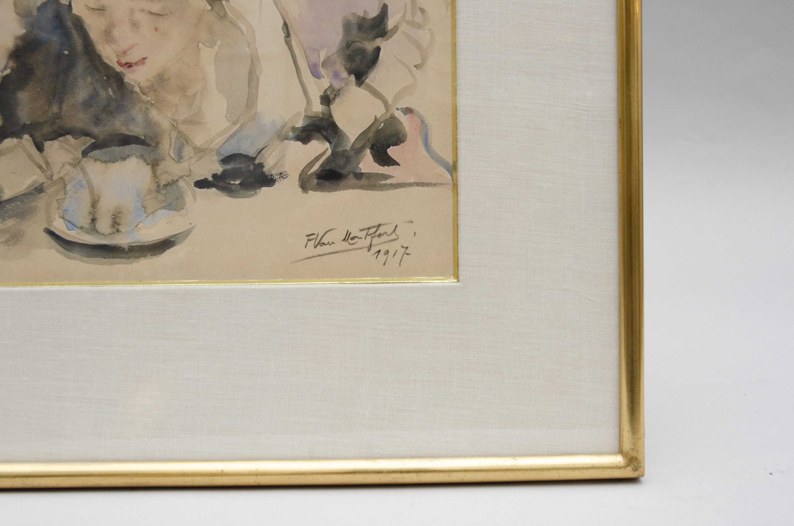 Aquarelle de Franz Van Montfort (1889-1980) – Image 3