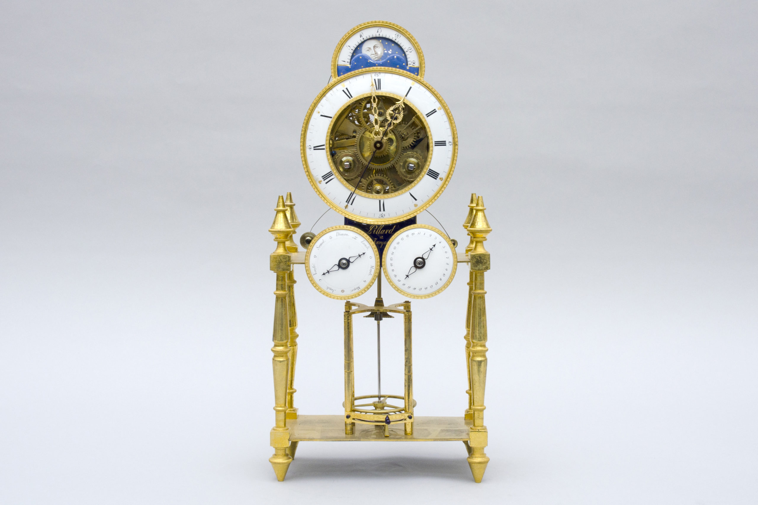 Rare complication "portique" clock, Pillard in Troyes