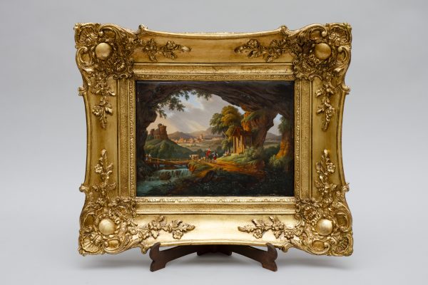 "Animated landscape", porcelain plaque