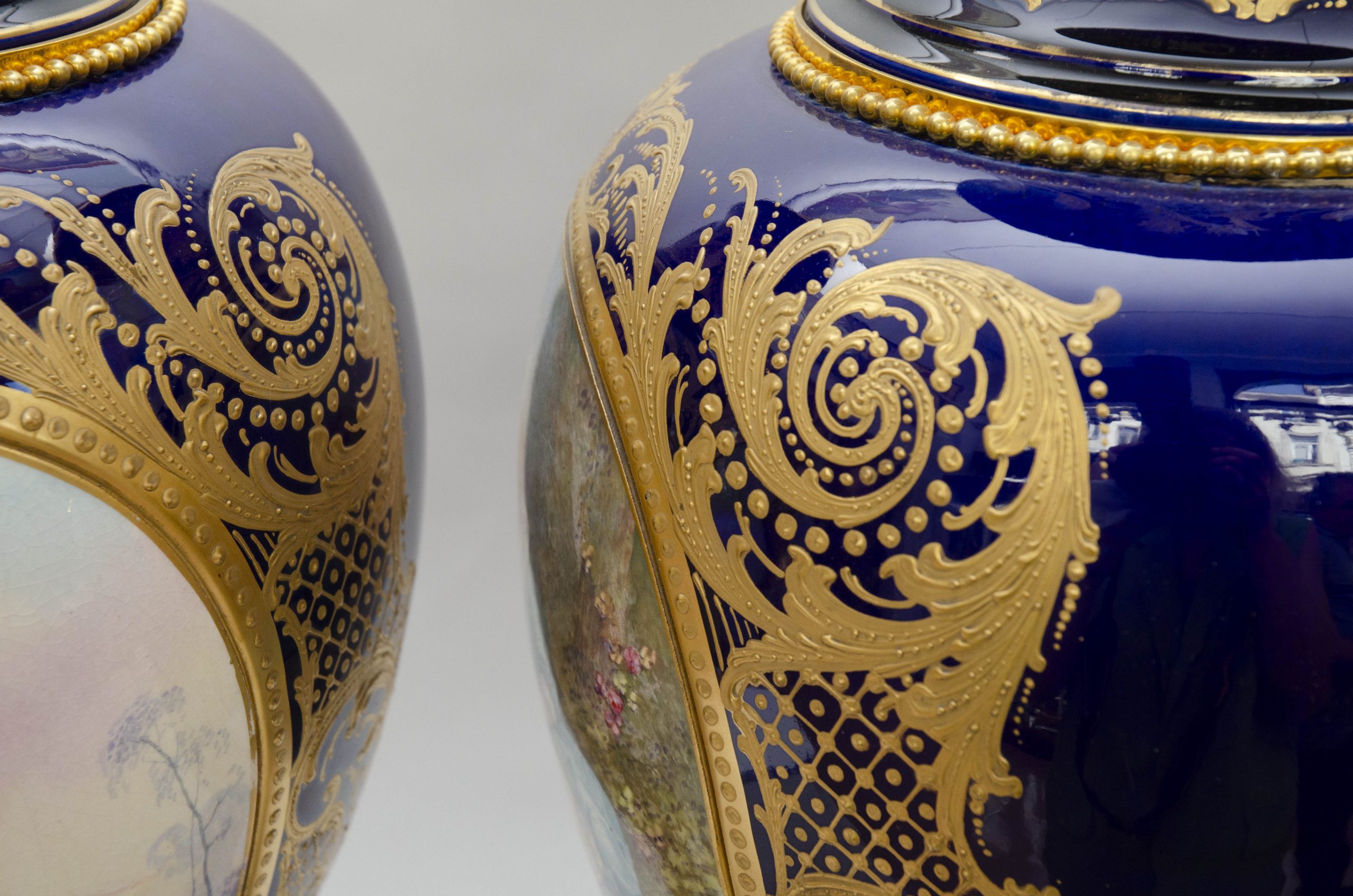 Large Pair Of Baluster Vases Mounted On Bronze, Sèvres Style, Signed Carelle, 19th Century – Image 6