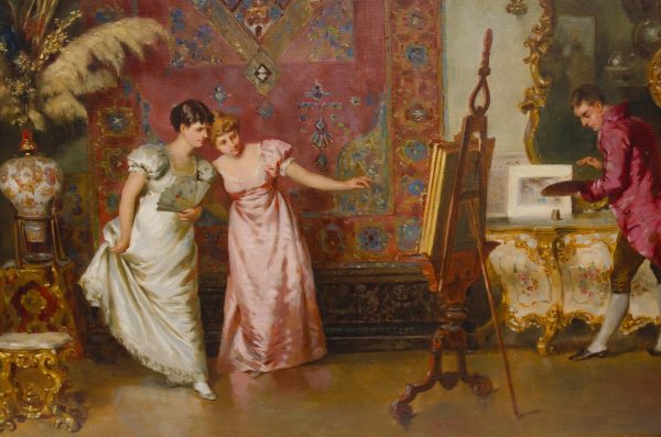 "After the sitting", oil on canvas signed A. Monti - Afbeelding 6