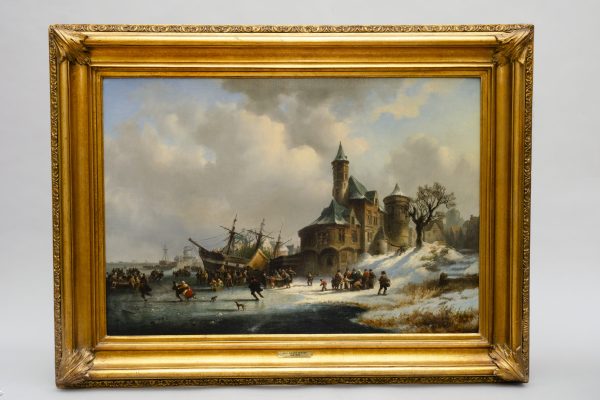 "Winterlandscape", Henri-Adolphe SCHAEP (Mechelen 1826-Antwerp 1870) - Afbeelding 2