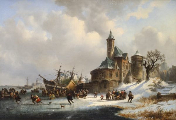 "Winterlandscape", Henri-Adolphe SCHAEP (Mechelen 1826-Antwerp 1870)