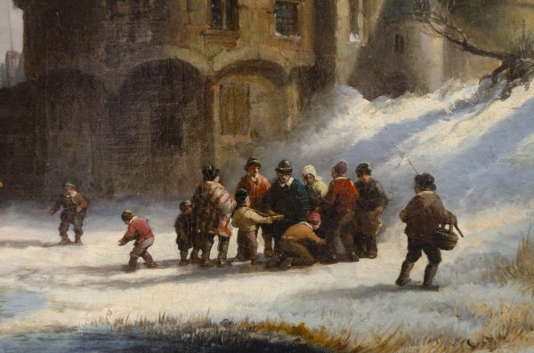 "Winterlandscape", Henri-Adolphe SCHAEP (Mechelen 1826-Antwerp 1870) - Afbeelding 6