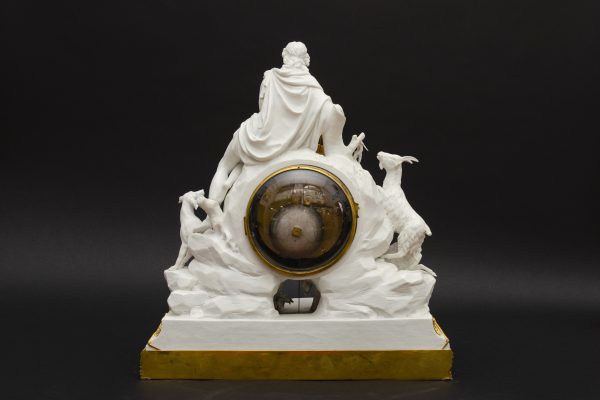 Large bisque table clock "Orpheus charming the animals", Paris - Image 9