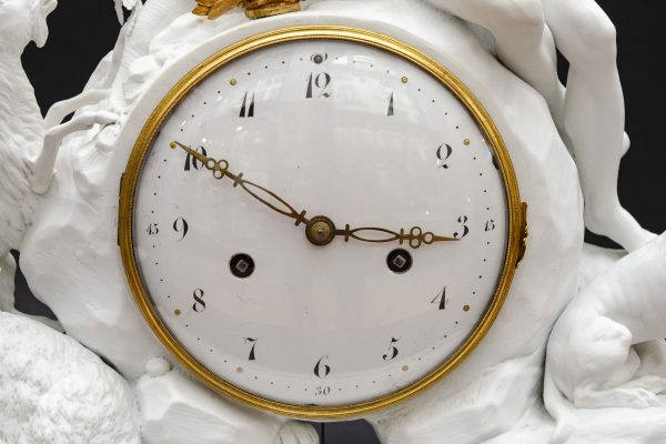 Large bisque table clock "Orpheus charming the animals", Paris - Image 5