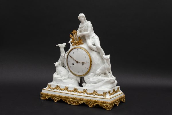 Large bisque table clock "Orpheus charming the animals", Paris - Image 7