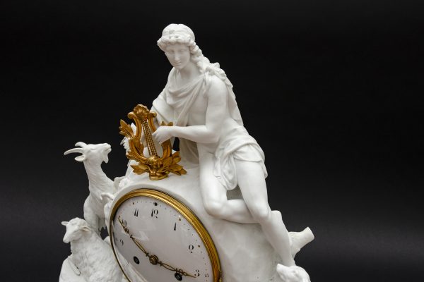 Large bisque table clock "Orpheus charming the animals", Paris - Image 8