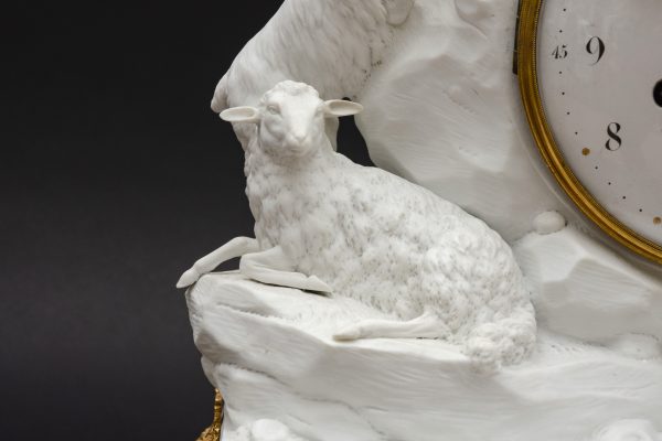 Large bisque table clock "Orpheus charming the animals", Paris - Image 4