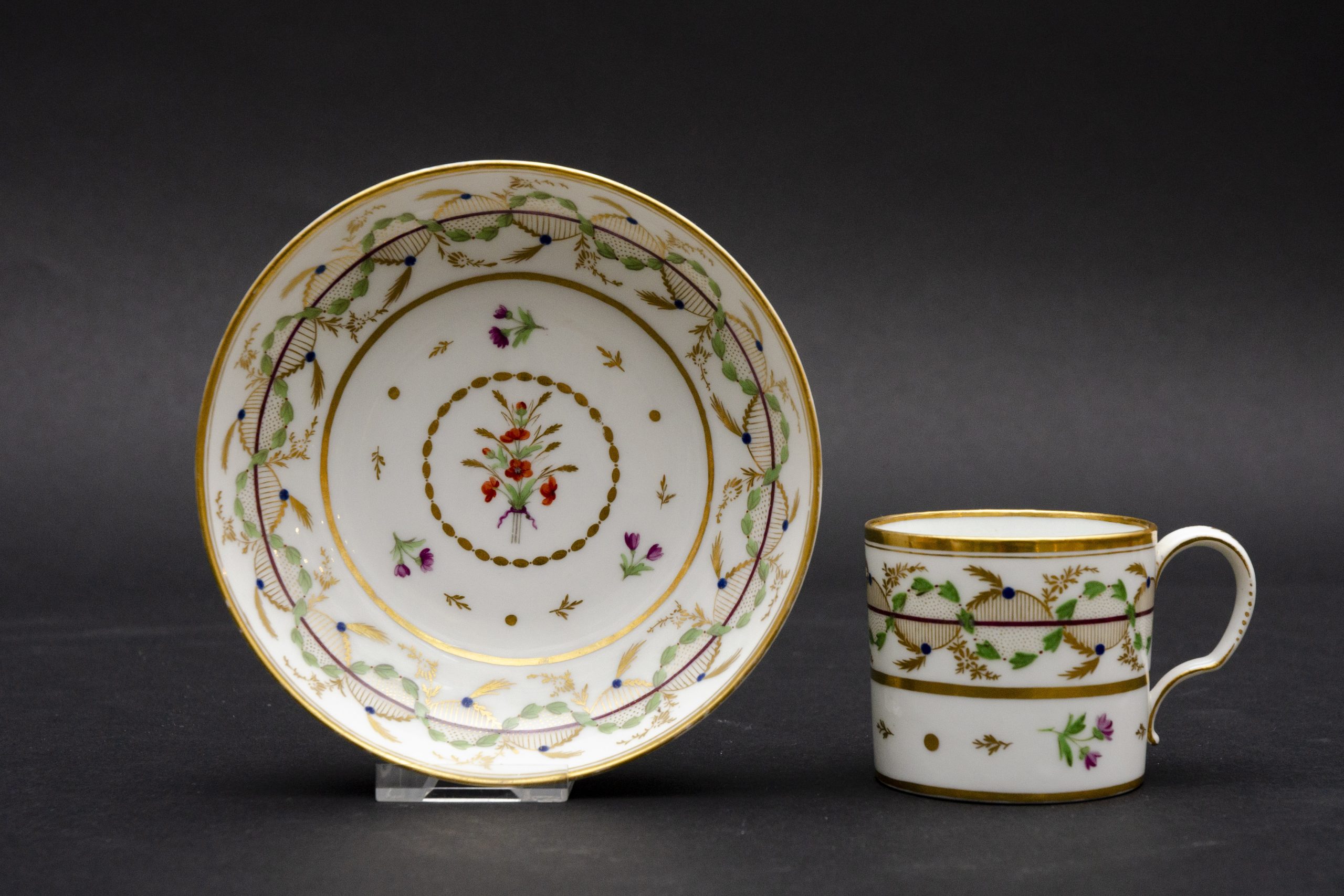 Litron cup and saucer, manufactory Moitte in Paris - Afbeelding 2