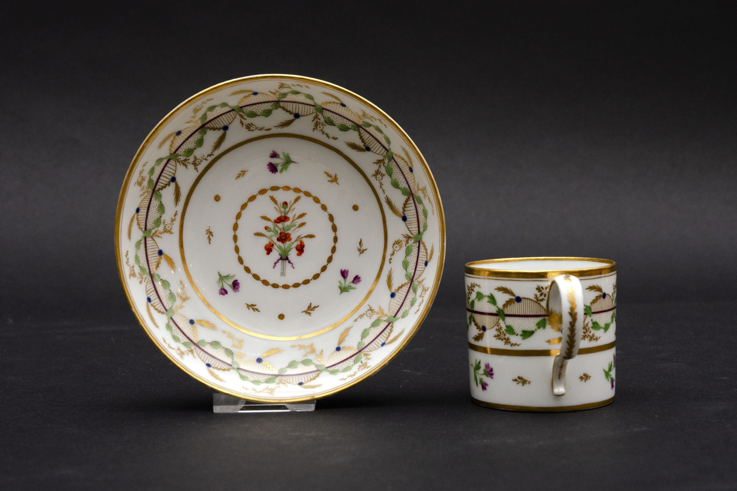 Litron cup and saucer, manufactory Moitte in Paris - Afbeelding 3