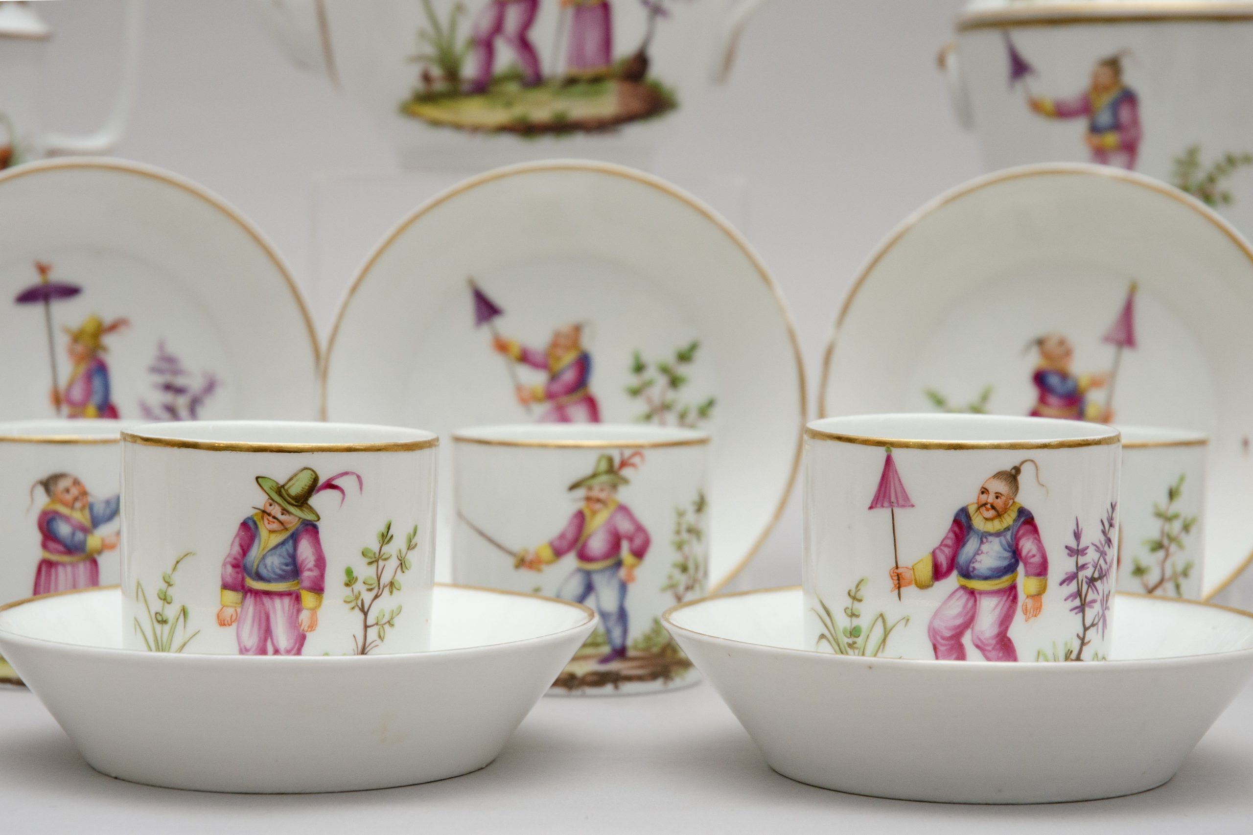 Rare porcelain set "Chinoiserie", Louis Cretté in Brussels - Image 2