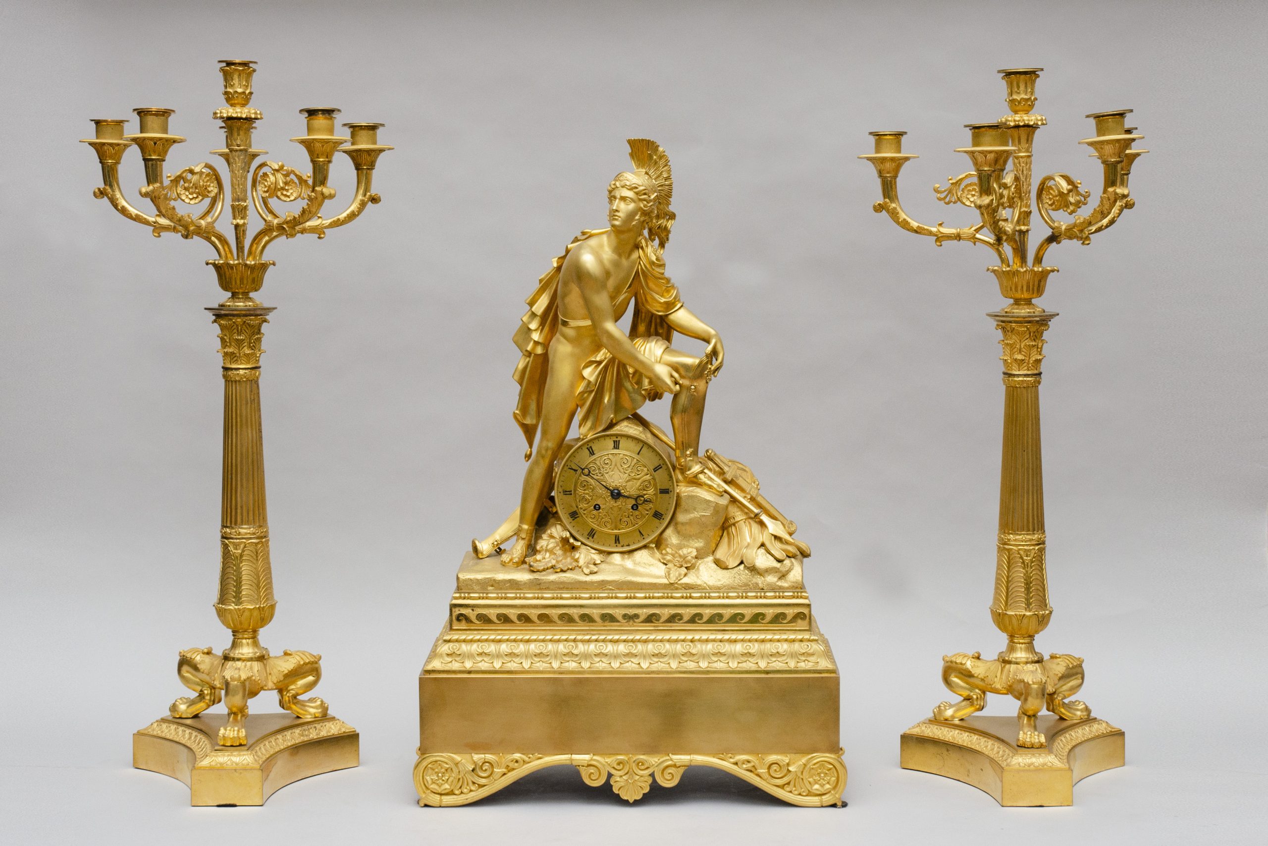 "Achilles" gilt bonze garniture, France