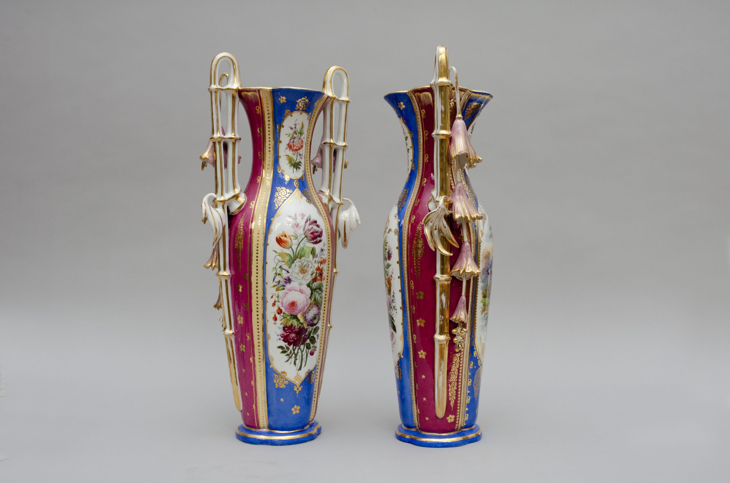 Large porcelain vases, attrib. to Limoges in France - Image 5