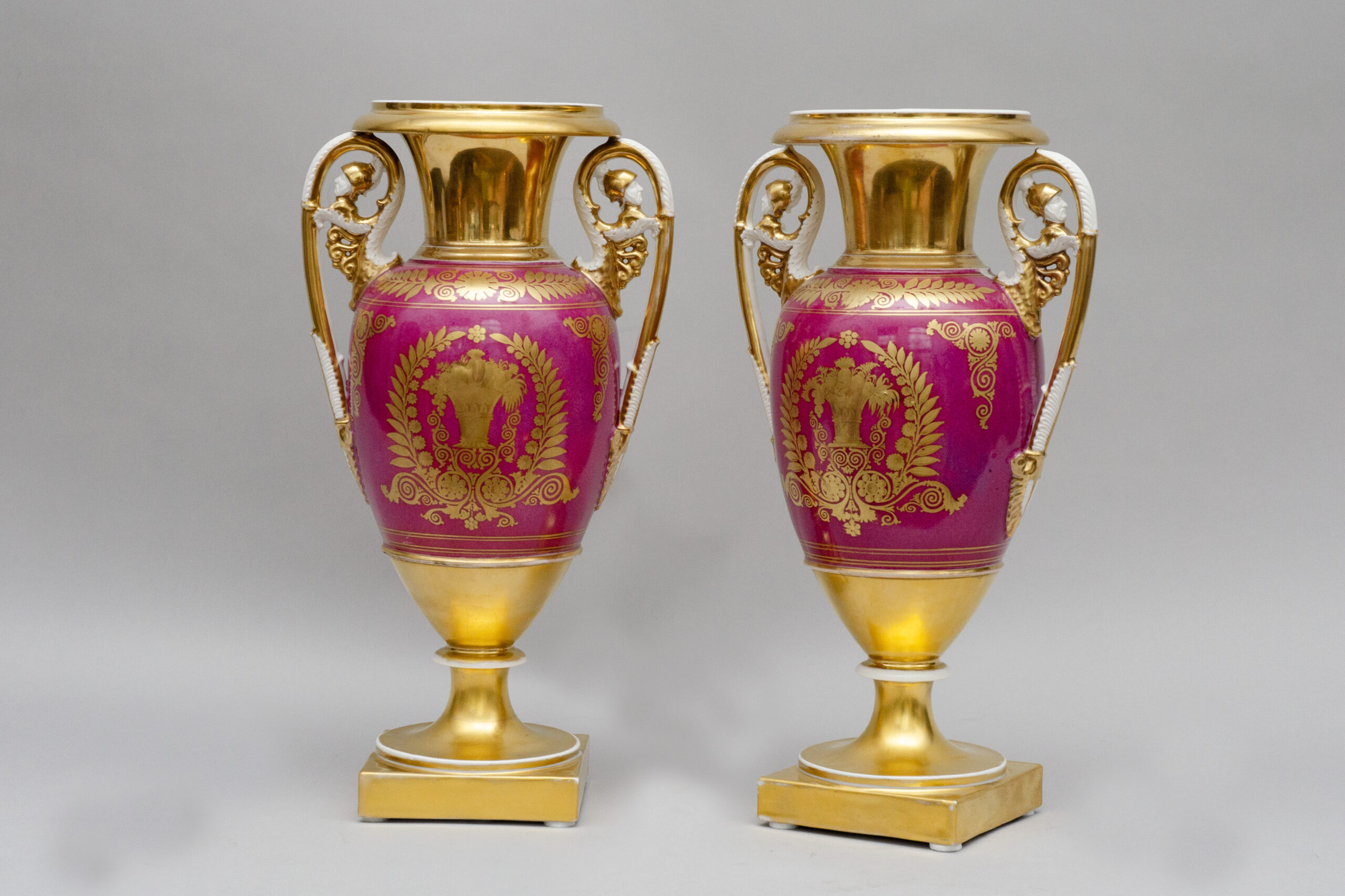 Large pair of vases "Harbours views", attrib. Capodimonte in Naples - Image 11