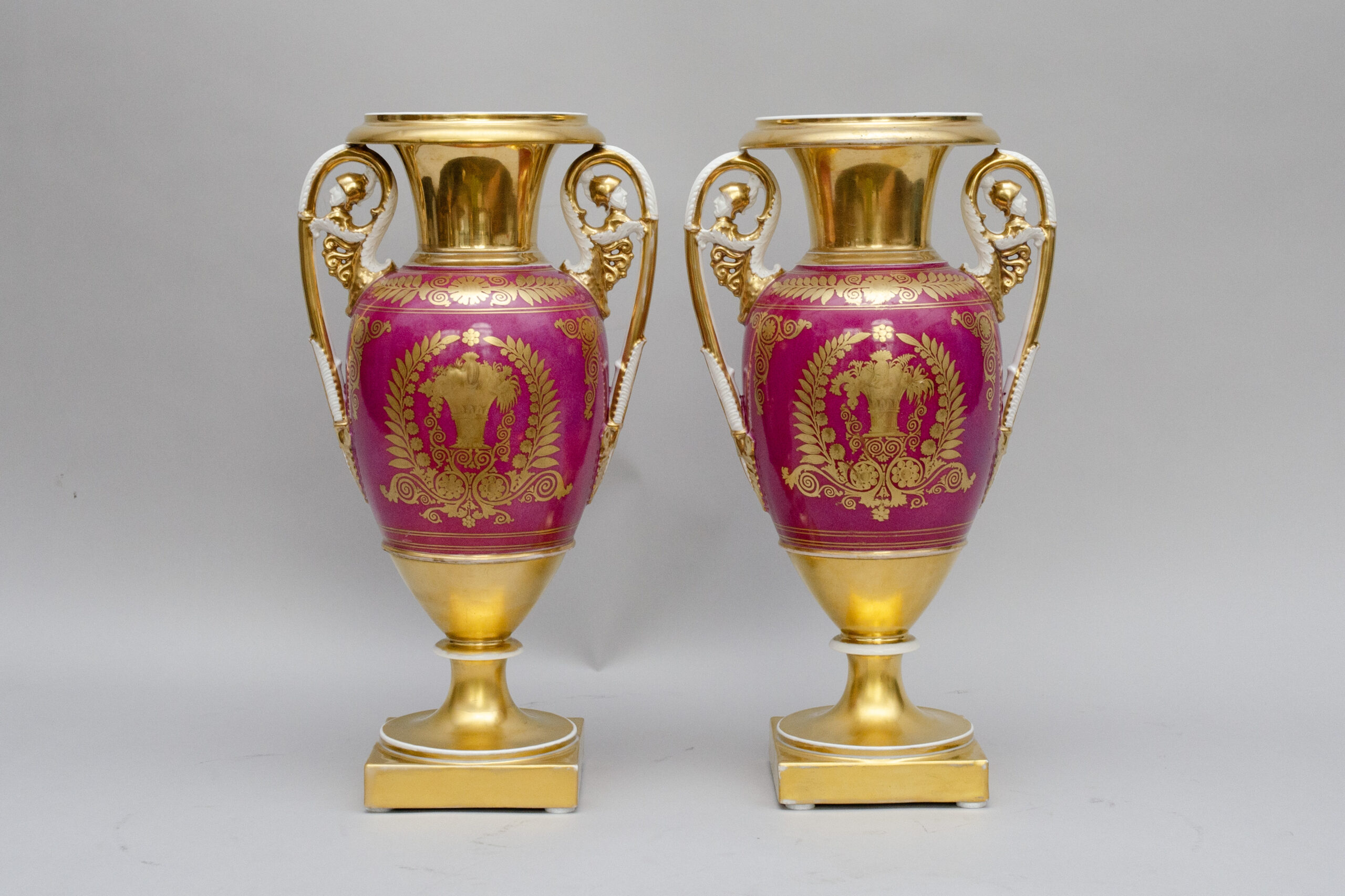 Large pair of vases "Harbours views", attrib. Capodimonte in Naples - Image 5