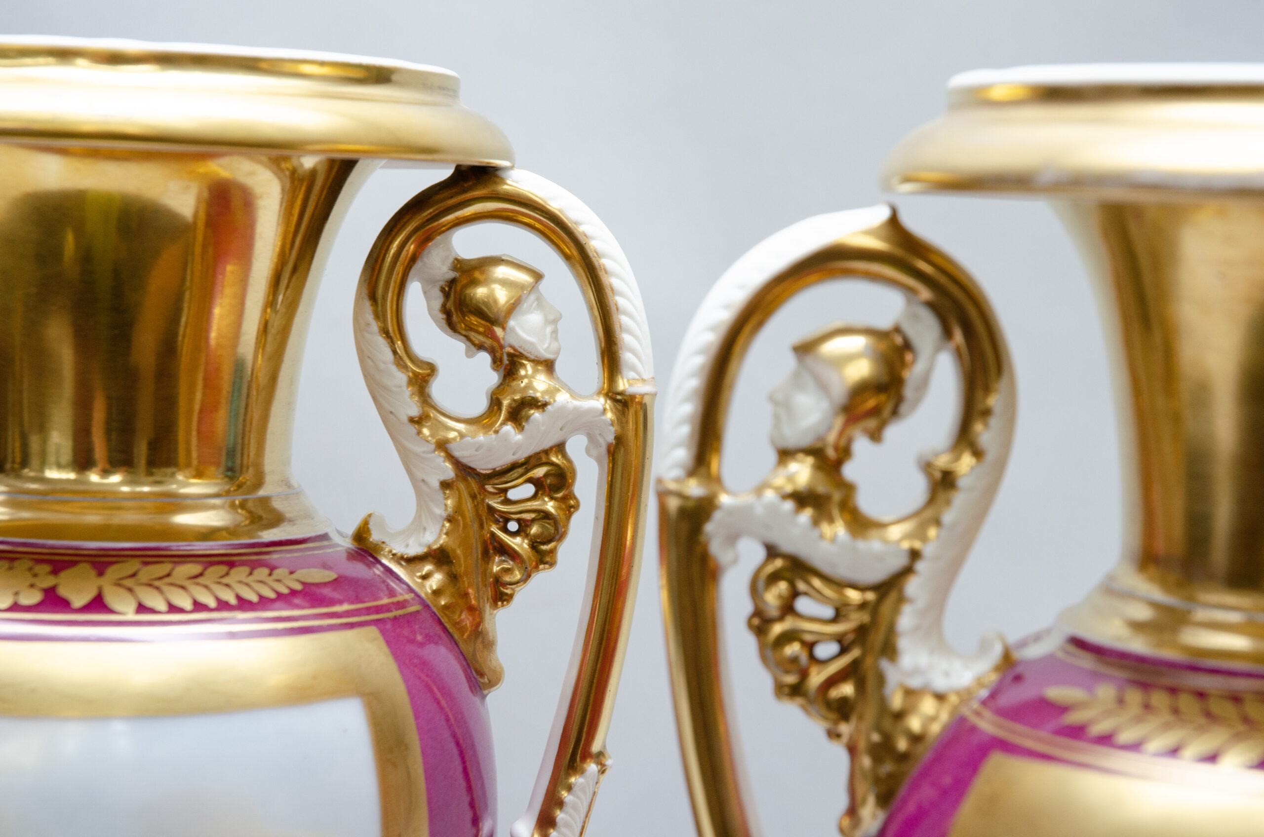 Large pair of vases "Harbours views", attrib. Capodimonte in Naples - Image 6