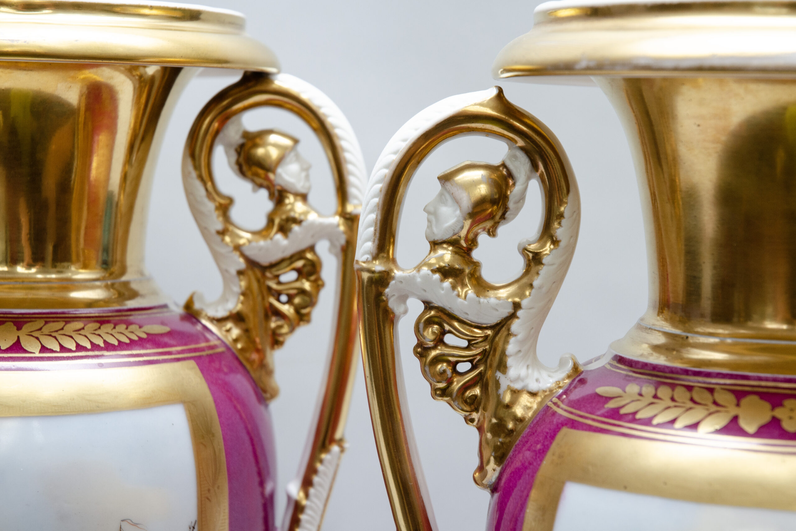 Large pair of vases "Harbours views", attrib. Capodimonte in Naples - Image 7
