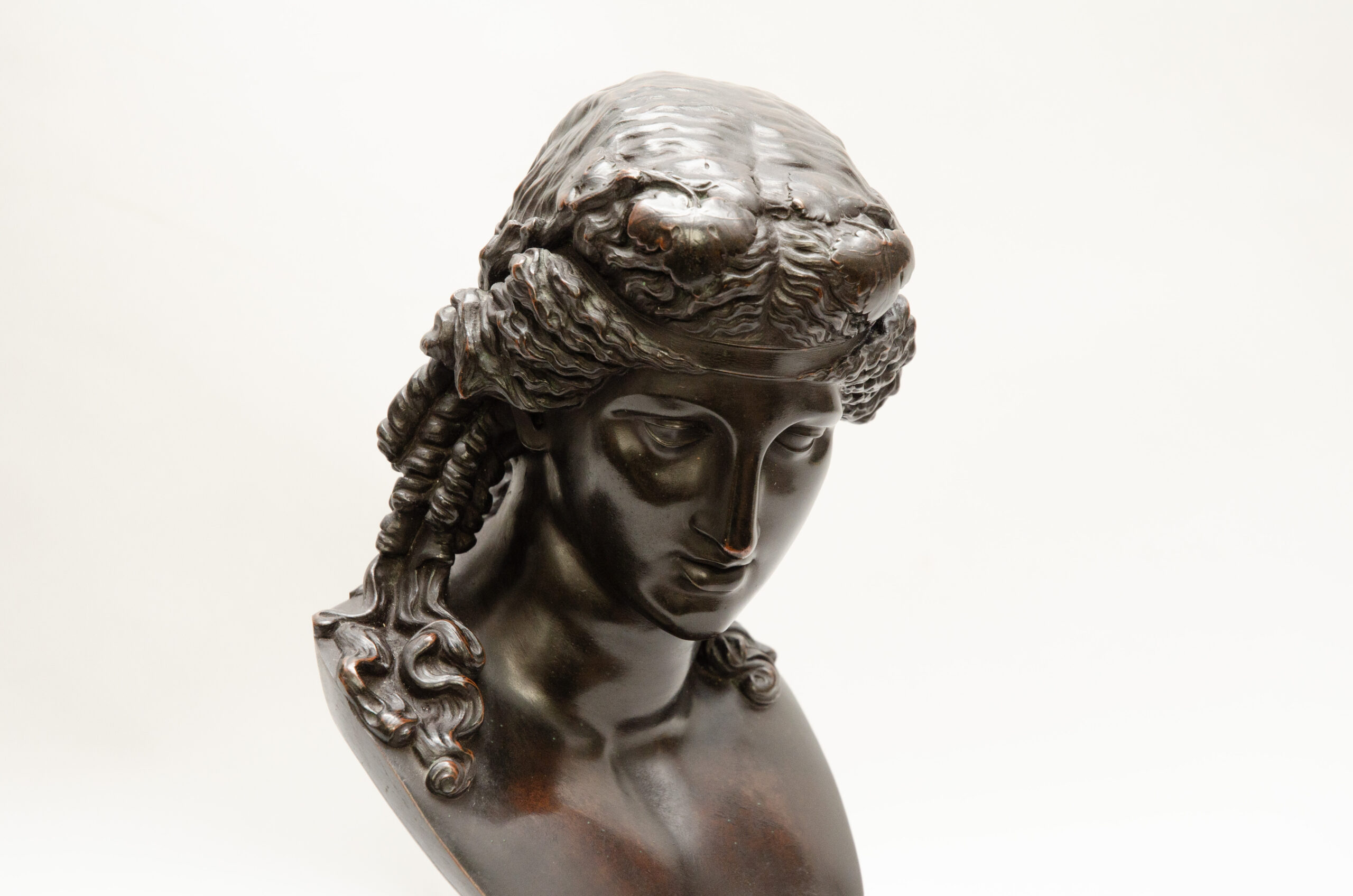 Bronzen buste van Ariadne, gesigneerd "L. Oudry éditeur" - Afbeelding 3