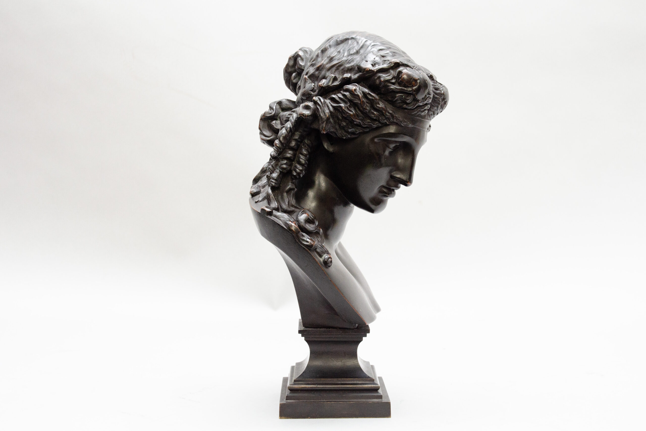Bronzen buste van Ariadne, gesigneerd "L. Oudry éditeur" - Afbeelding 5