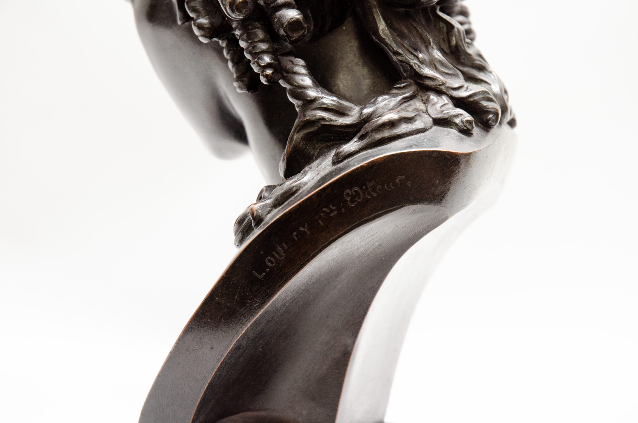 Bronzen buste van Ariadne, gesigneerd "L. Oudry éditeur" - Afbeelding 7