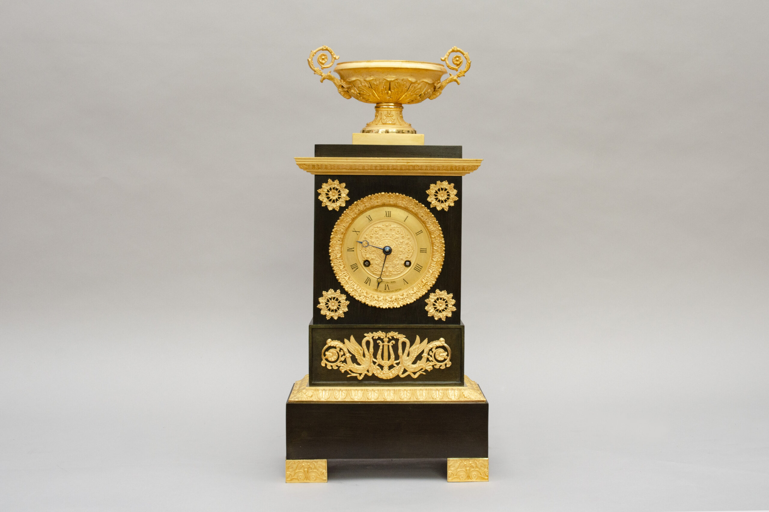 Bronze “Borne” clock, signed Charles Prosper Leroy