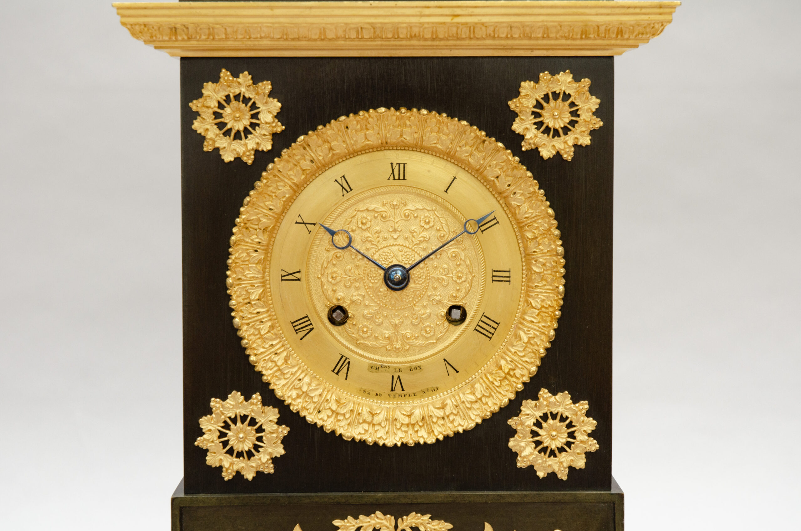 Bronze “Borne” clock, signed Charles Prosper Leroy - Image 2