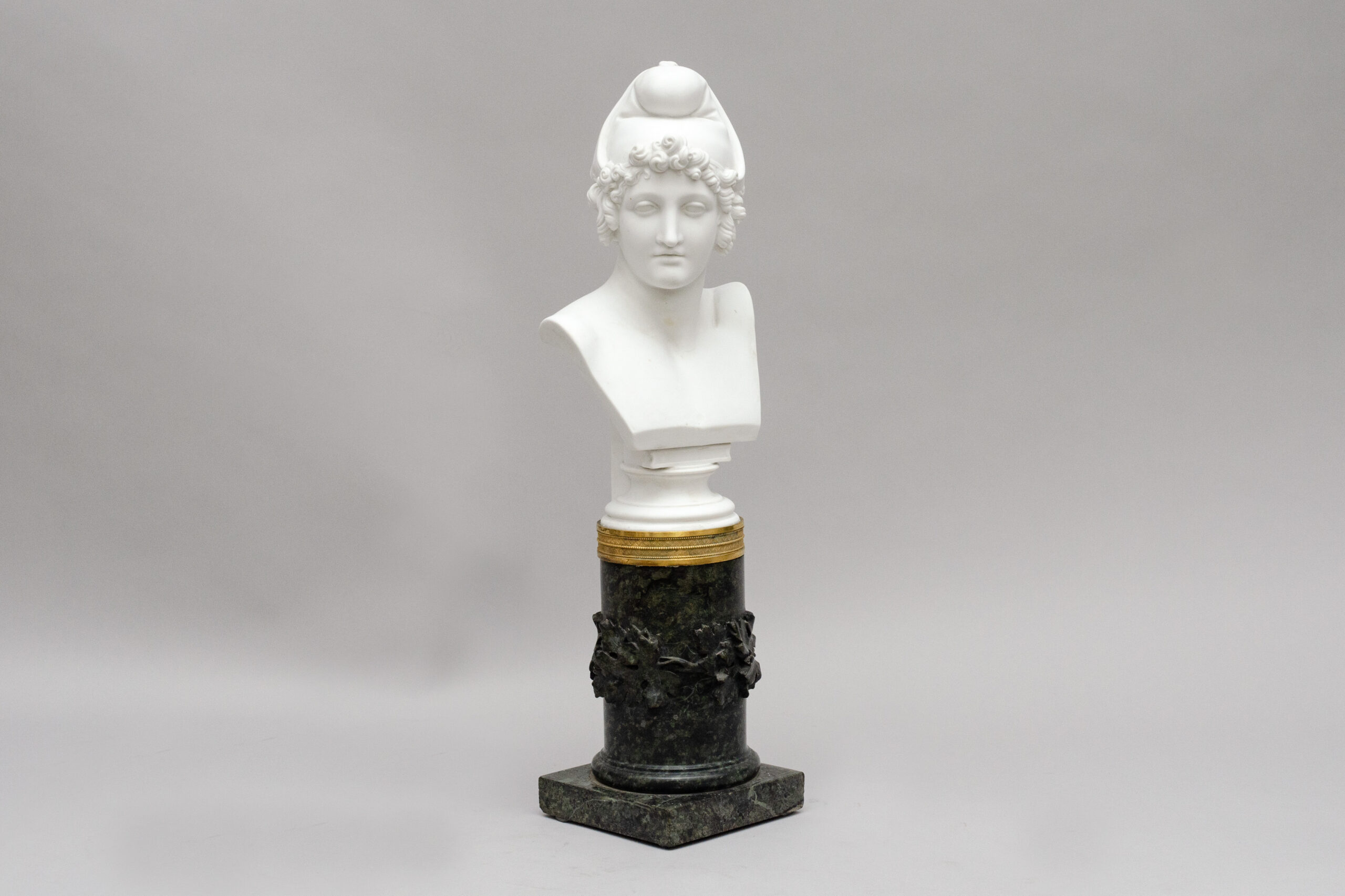 Biscuit bust "Pâris", marble base, after Antonio Canova - Image 5