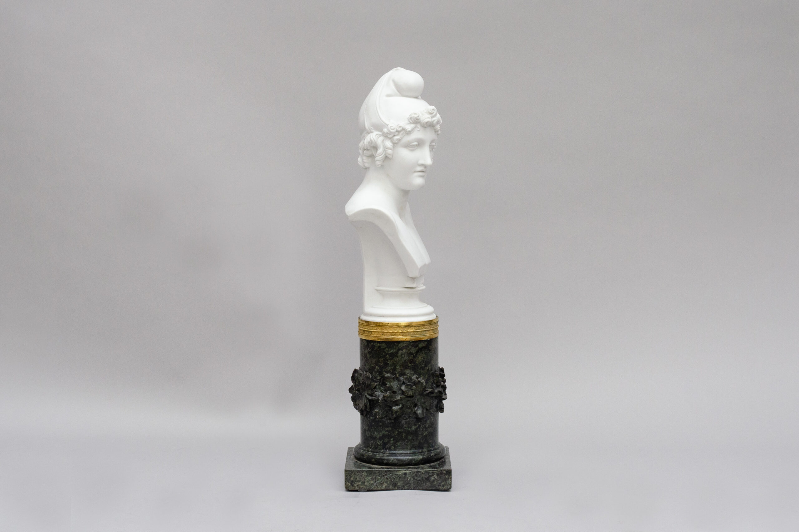 Biscuit bust "Pâris", marble base, after Antonio Canova - Image 6