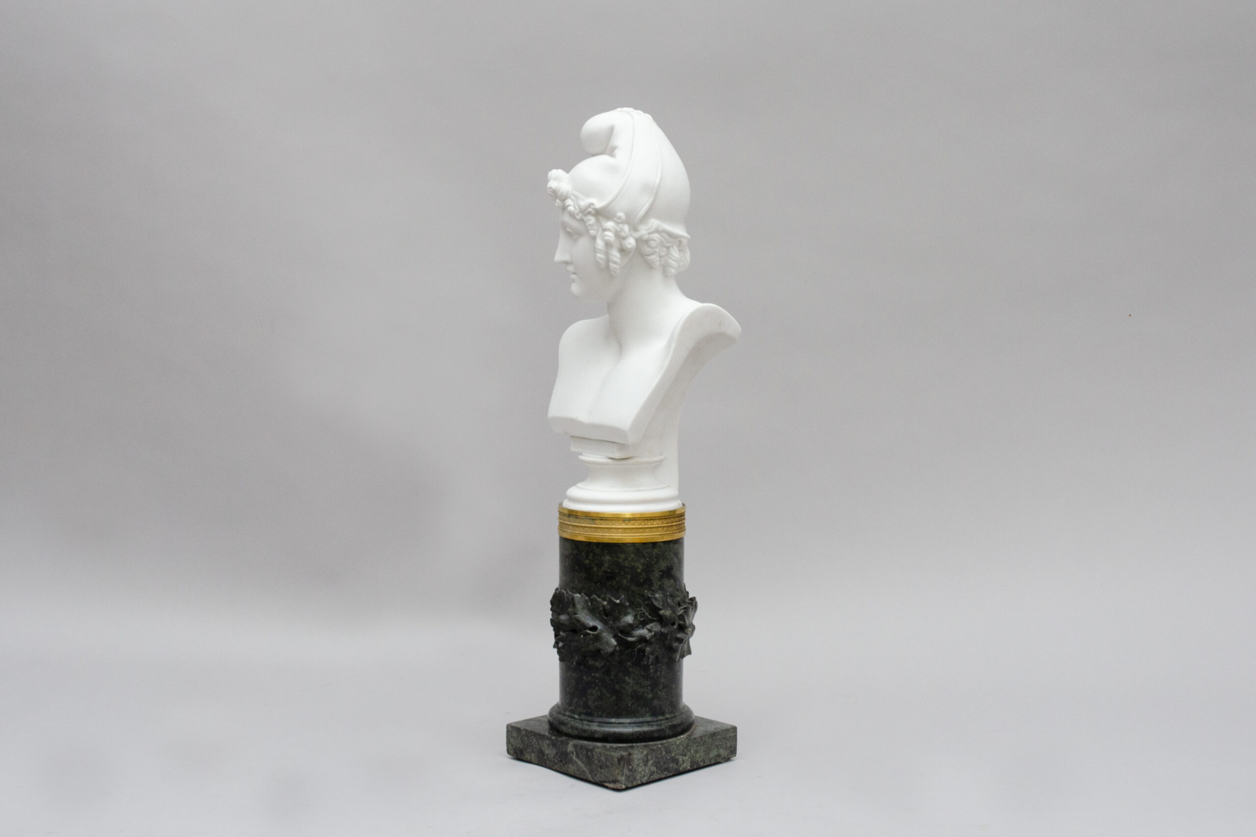 Biscuit bust "Pâris", marble base, after Antonio Canova - Image 3