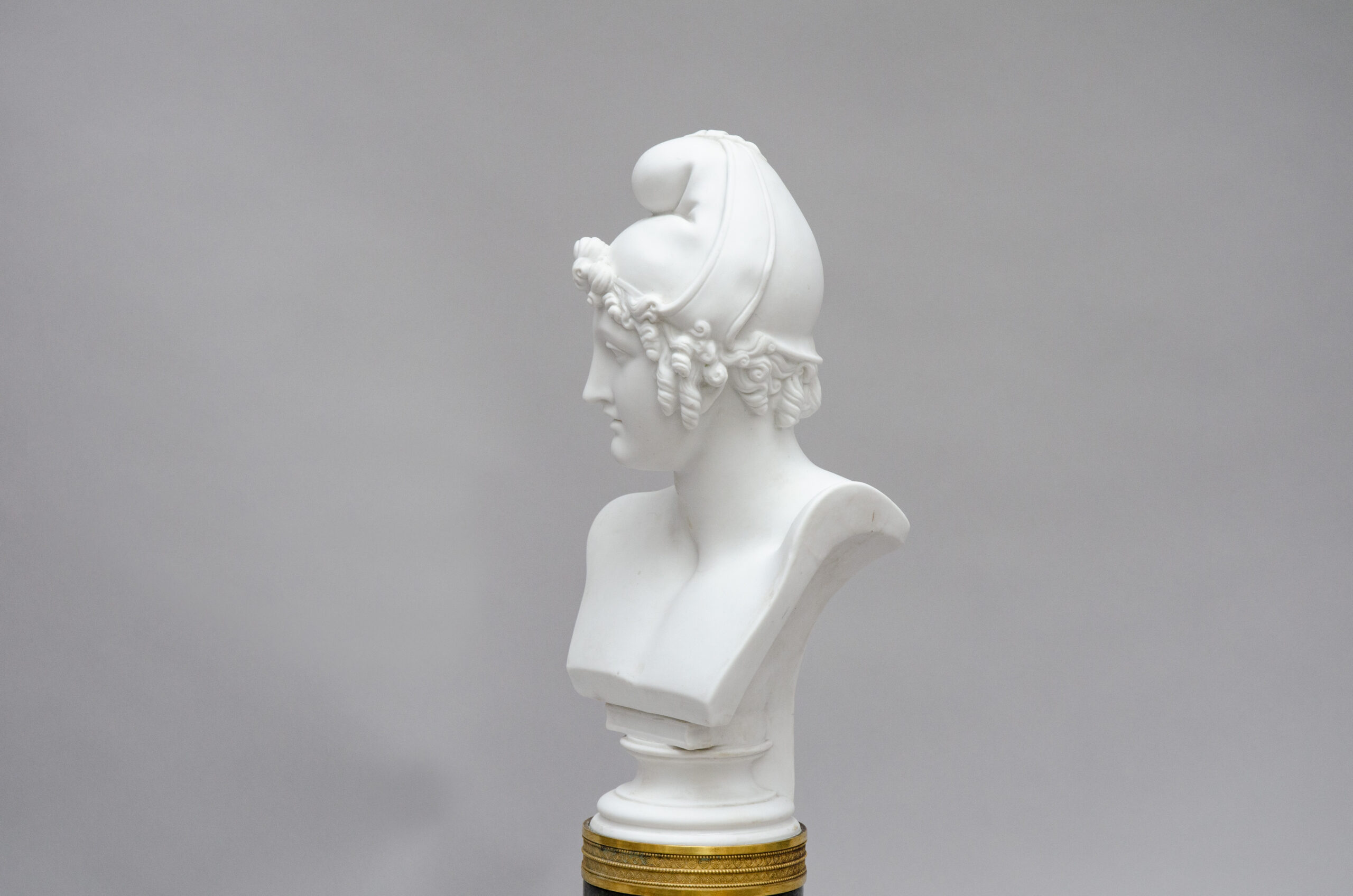 Biscuit bust "Pâris", marble base, after Antonio Canova - Image 4