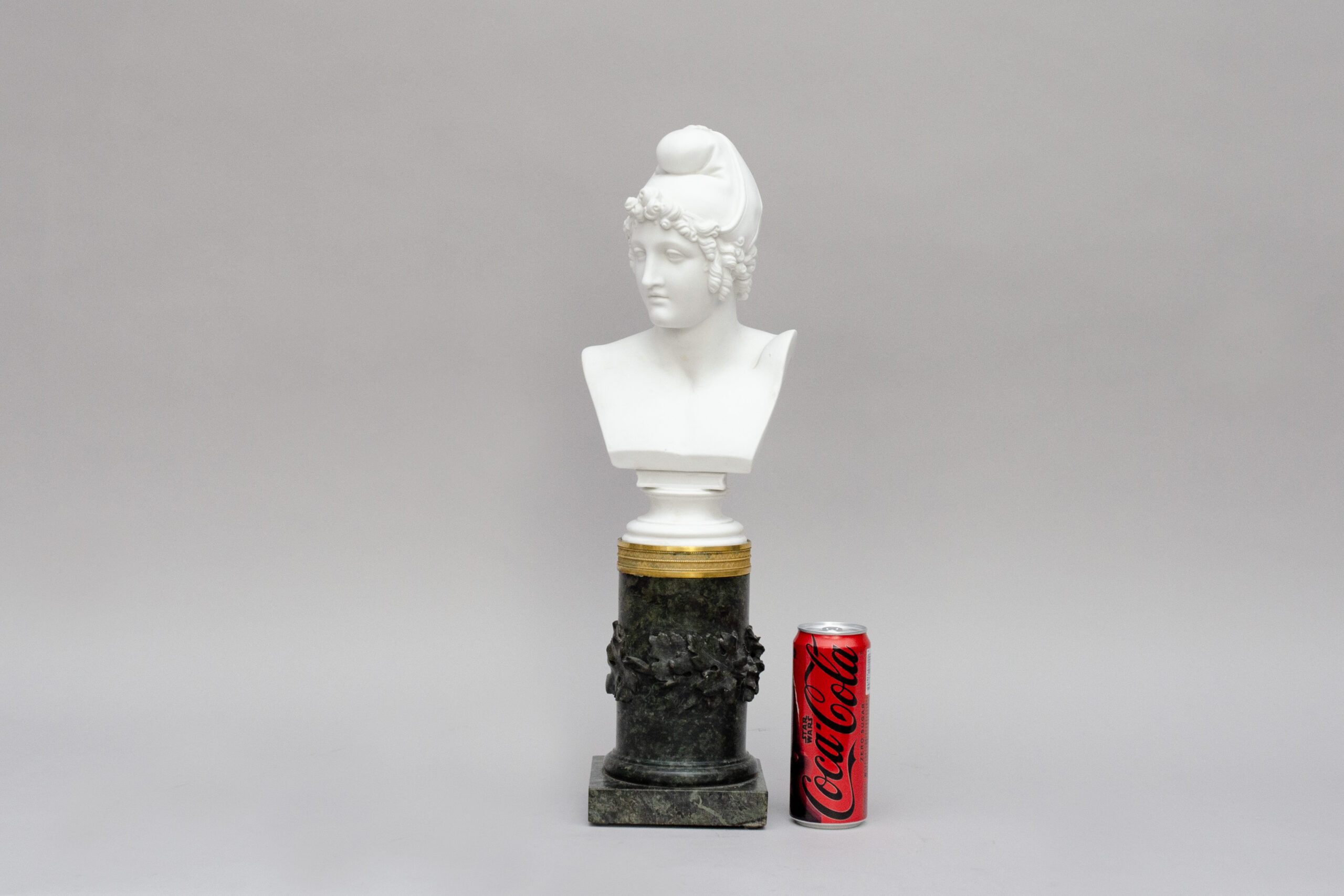 Biscuit bust "Pâris", marble base, after Antonio Canova - Image 10