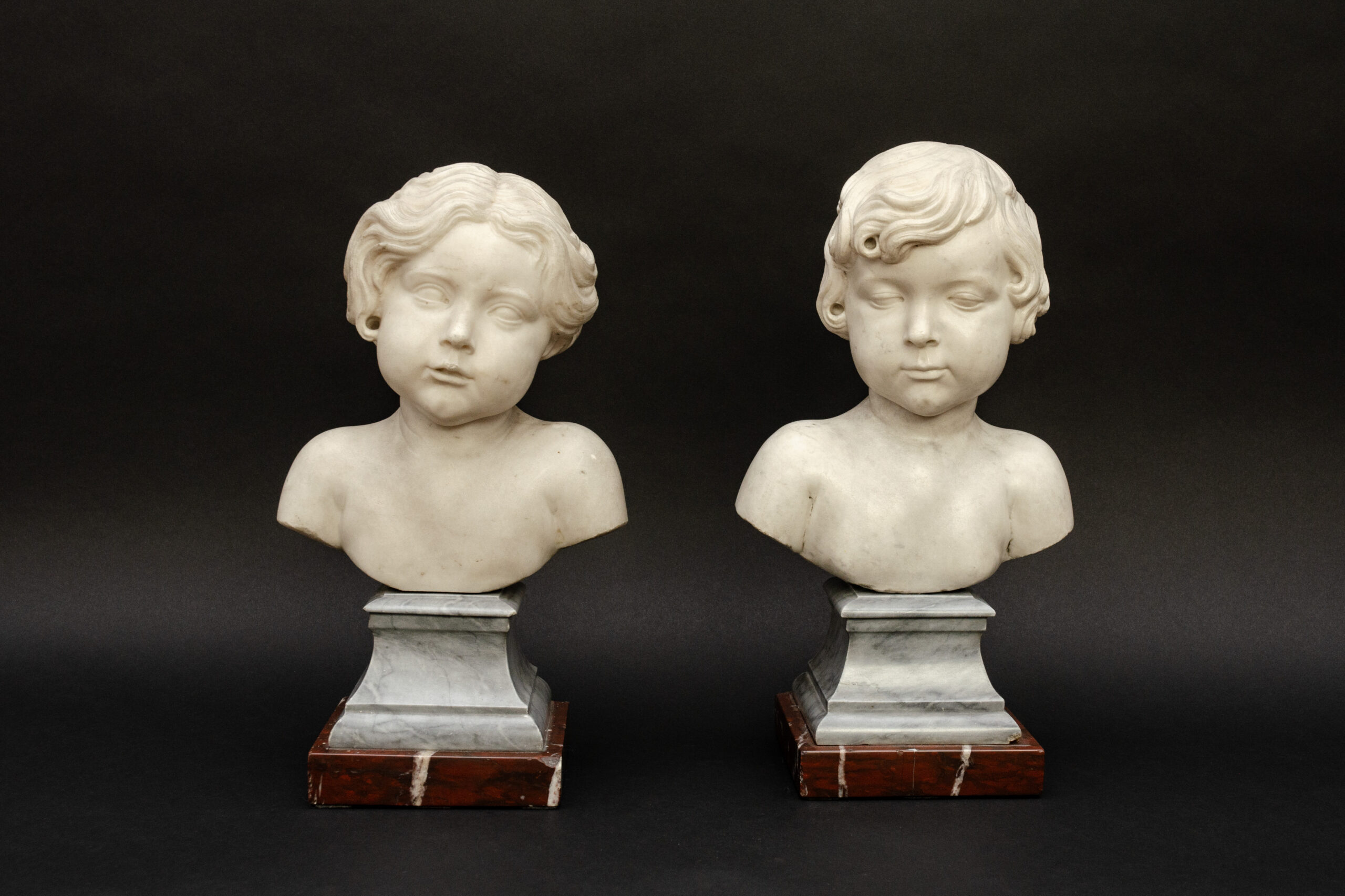 A pair of marble busts of children, circle of Alessandro Algardi (Bologna 1595 – Rome 1654)