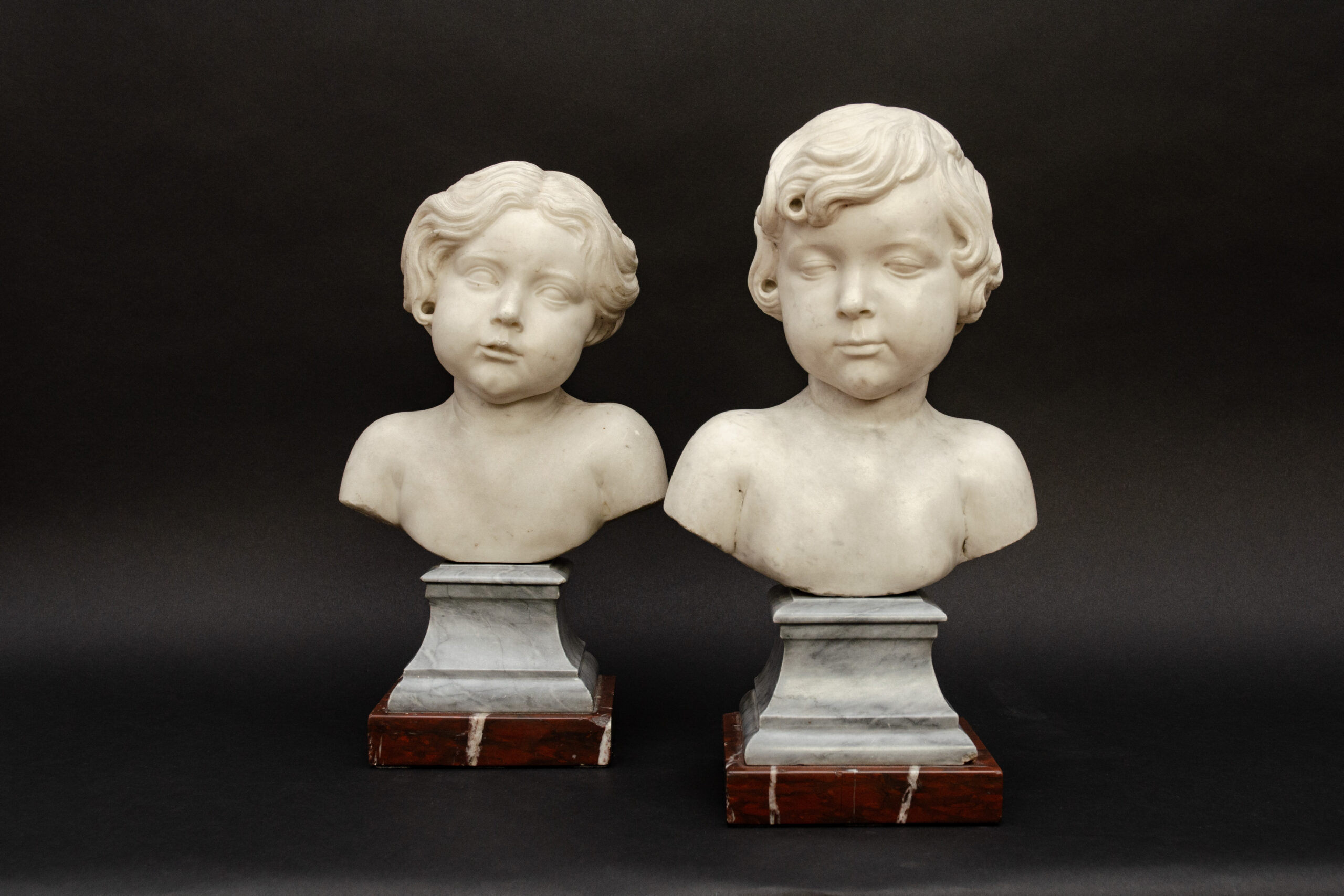 A pair of marble busts of children, circle of Alessandro Algardi (Bologna 1595 – Rome 1654) - Afbeelding 8