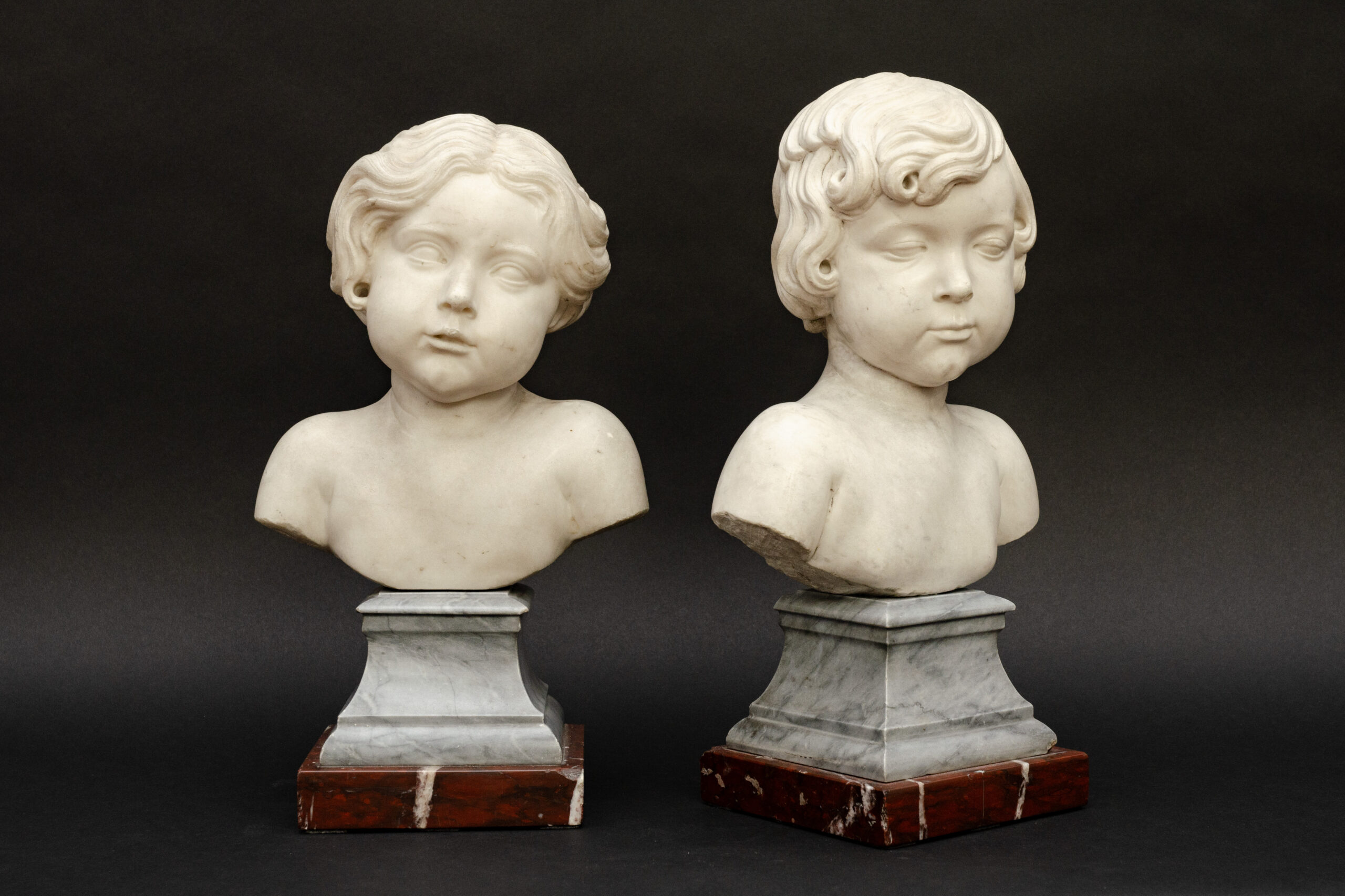 A pair of marble busts of children, circle of Alessandro Algardi (Bologna 1595 – Rome 1654) - Afbeelding 7