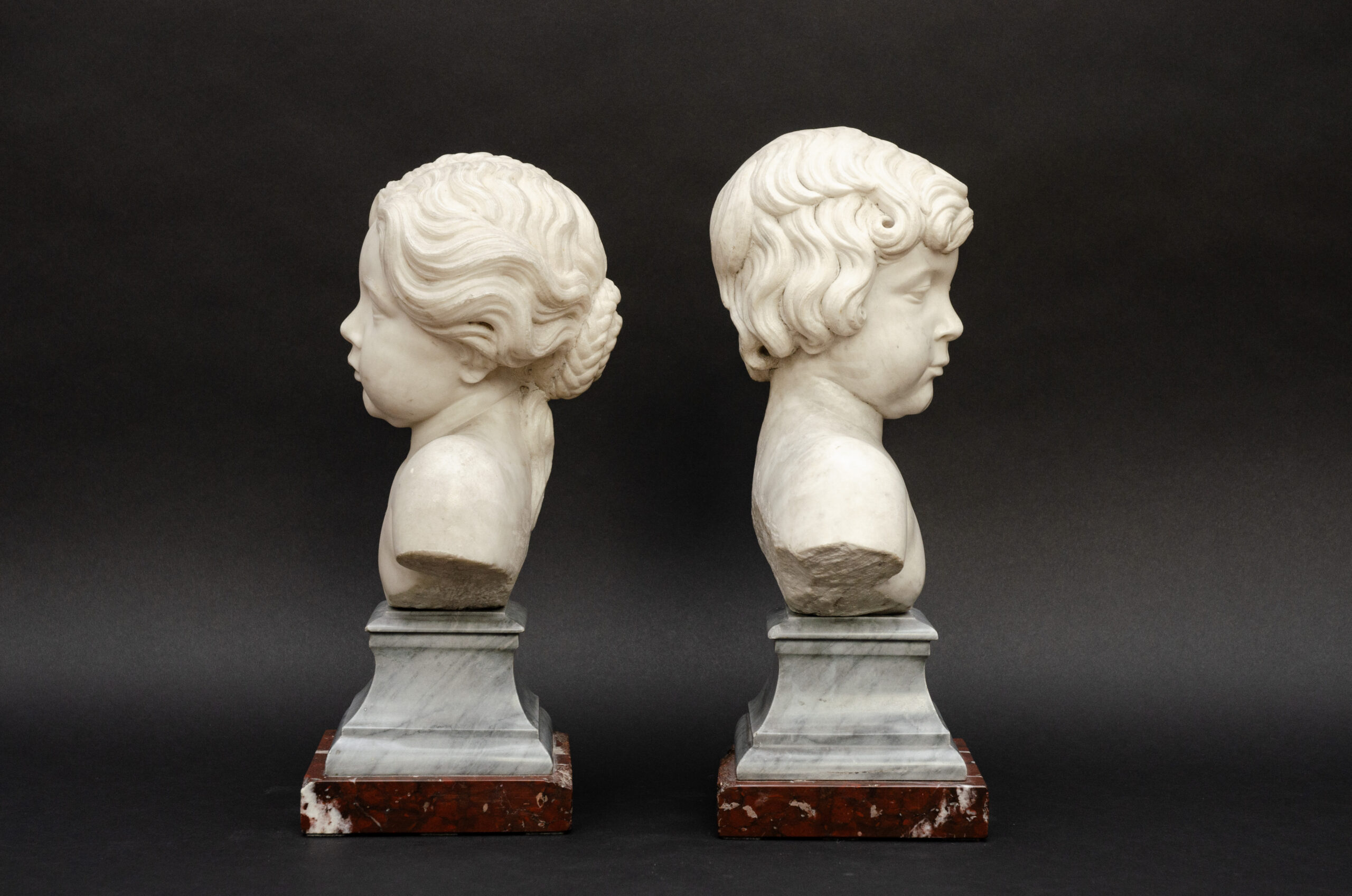 A pair of marble busts of children, circle of Alessandro Algardi (Bologna 1595 – Rome 1654) - Afbeelding 9