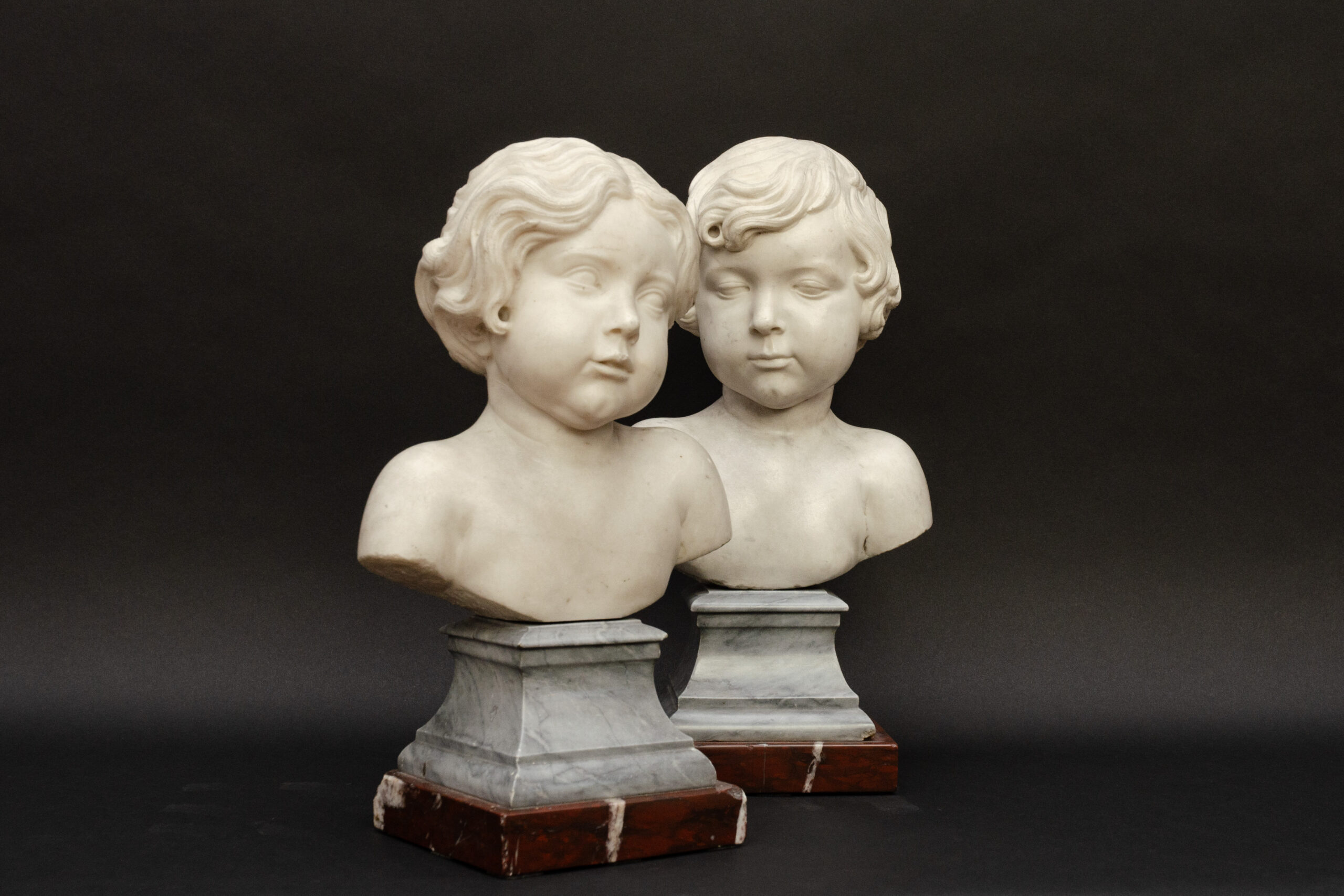 A pair of marble busts of children, circle of Alessandro Algardi (Bologna 1595 – Rome 1654) - Afbeelding 4