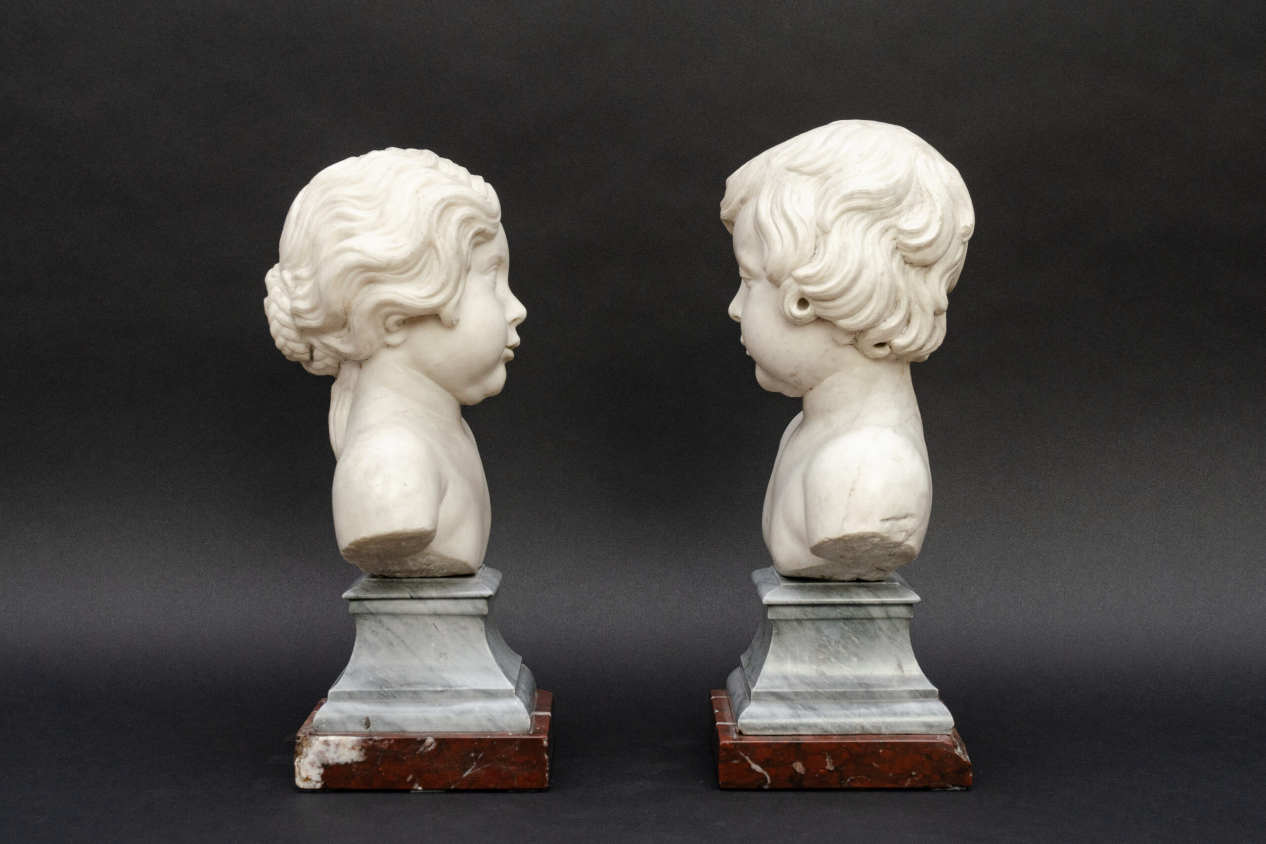 A pair of marble busts of children, circle of Alessandro Algardi (Bologna 1595 – Rome 1654) - Afbeelding 10