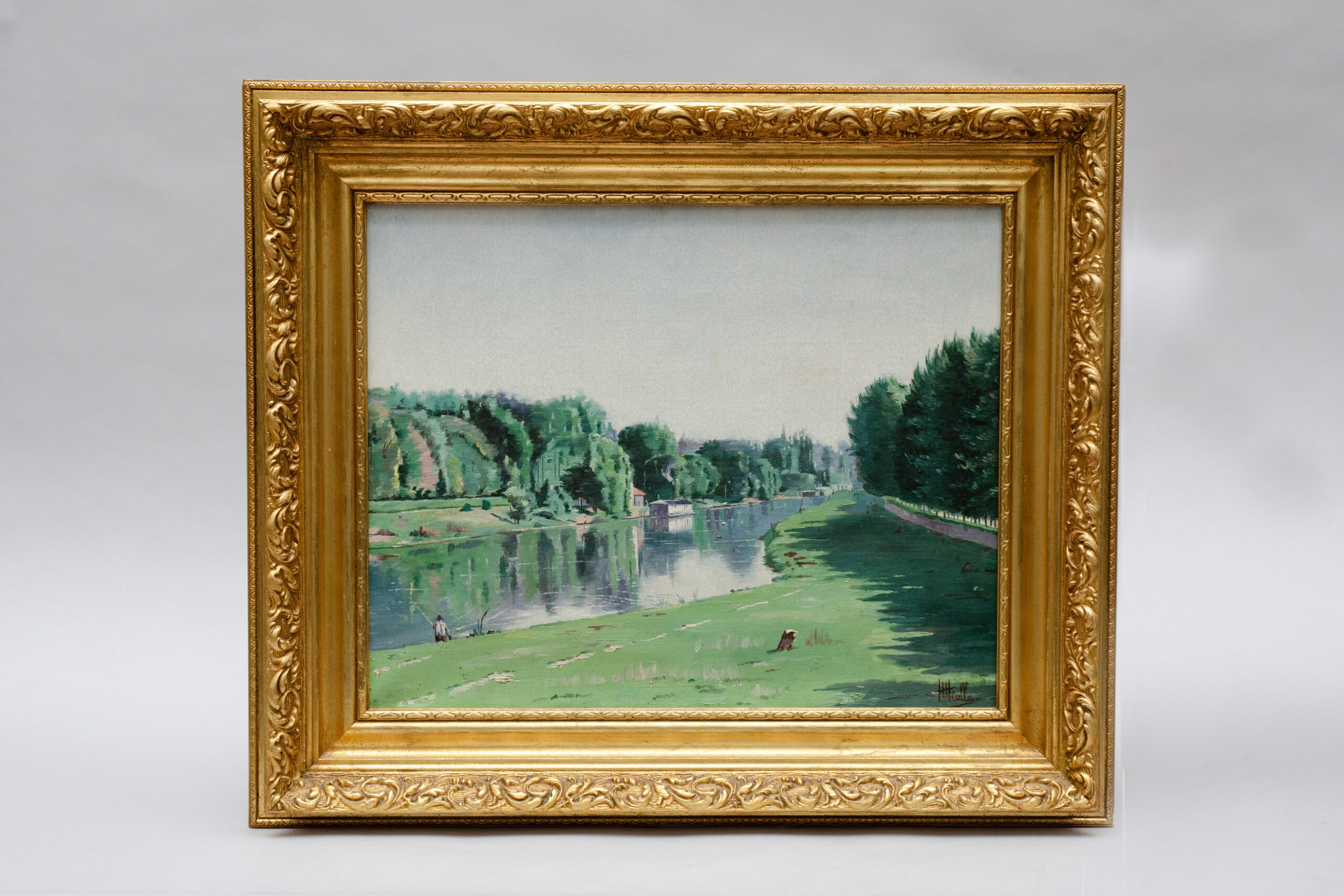 Landscape, oil on canvas by Auguste Hiolle