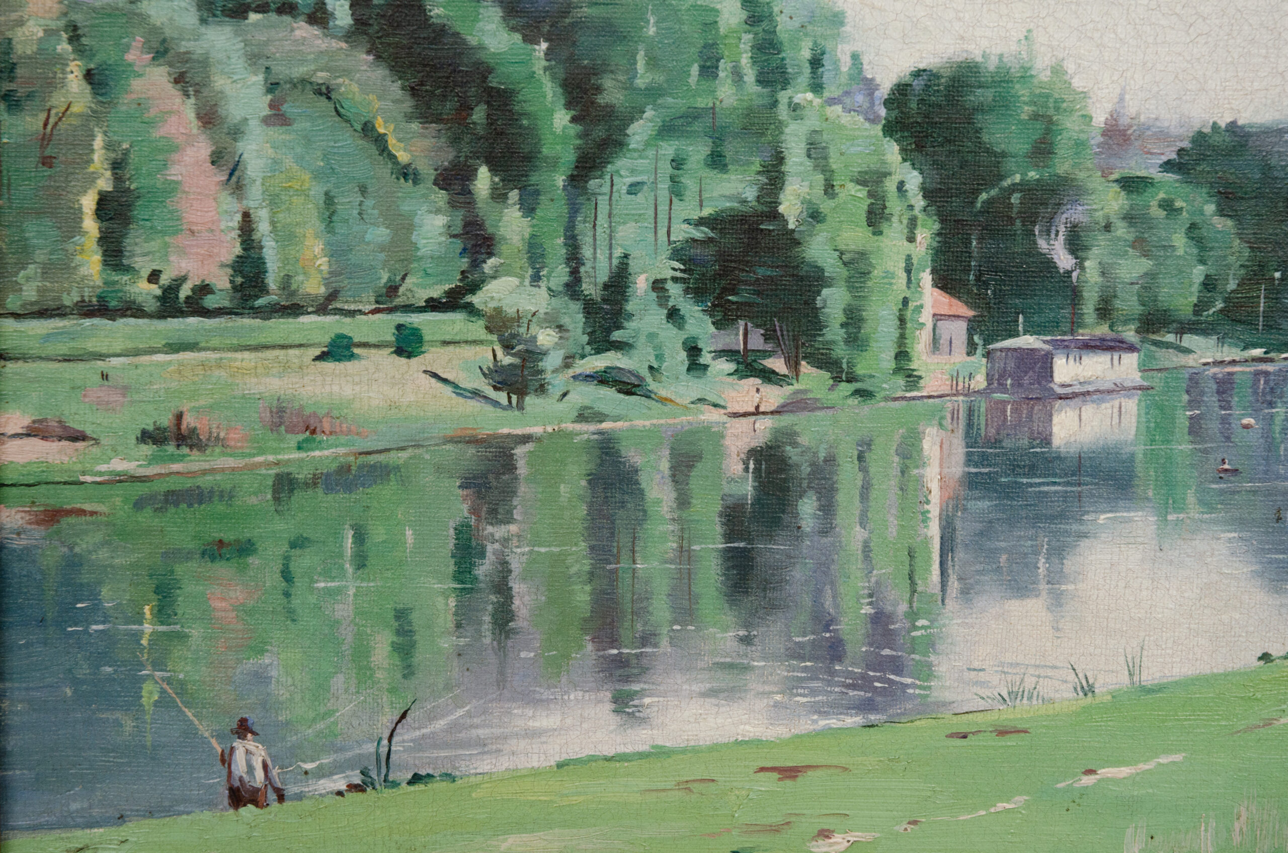 Landscape, oil on canvas by Auguste Hiolle - Image 3