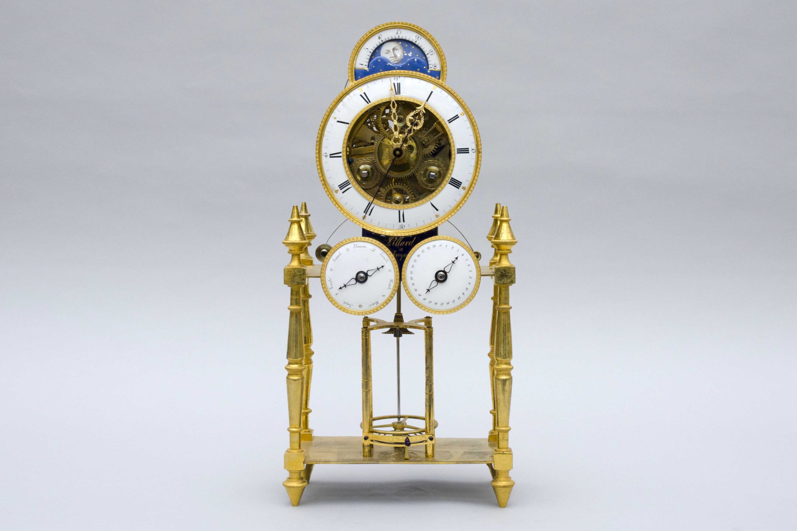 Exceptional portico clock with four dials, "Pillard à Troyes"